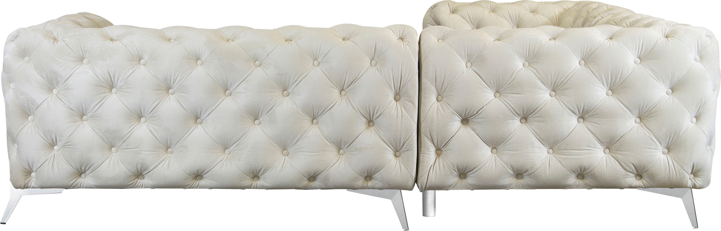 Leonique Chesterfield-Sofa »Amaury L-Form«, moderne Chersterfield-Optik, Breite 262 cm, Fußfarbe wählbar