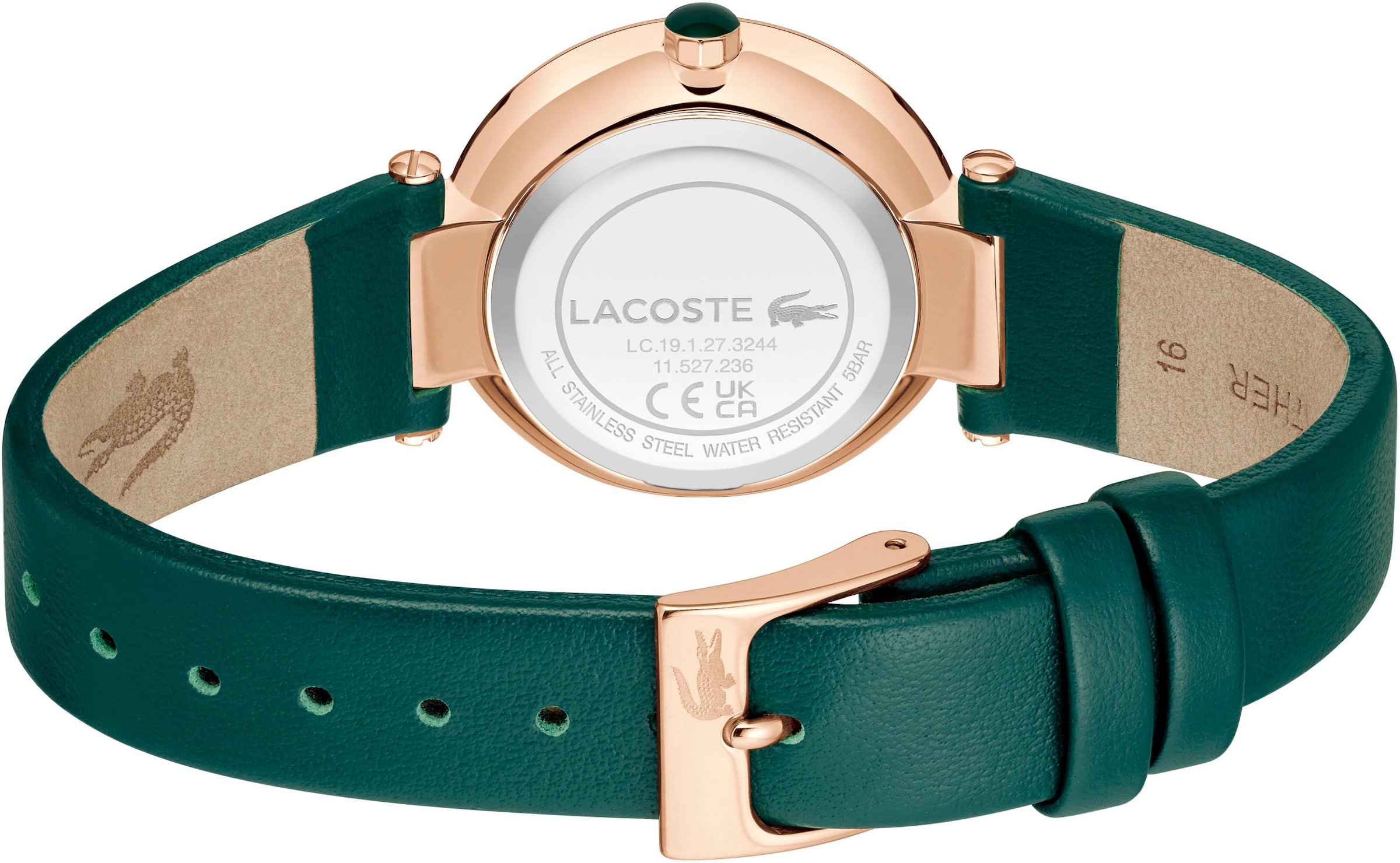 Lacoste Quarzuhr »ORBA«, Armbanduhr, Damenuhr, Lederarmband, analog