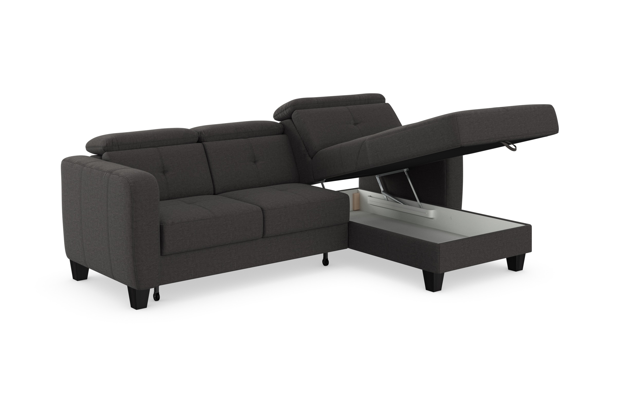 sit&more Ecksofa »Belluci L-Form«, inklusive Federkern, wahlweise mit Bettfunktion und Bettkasten