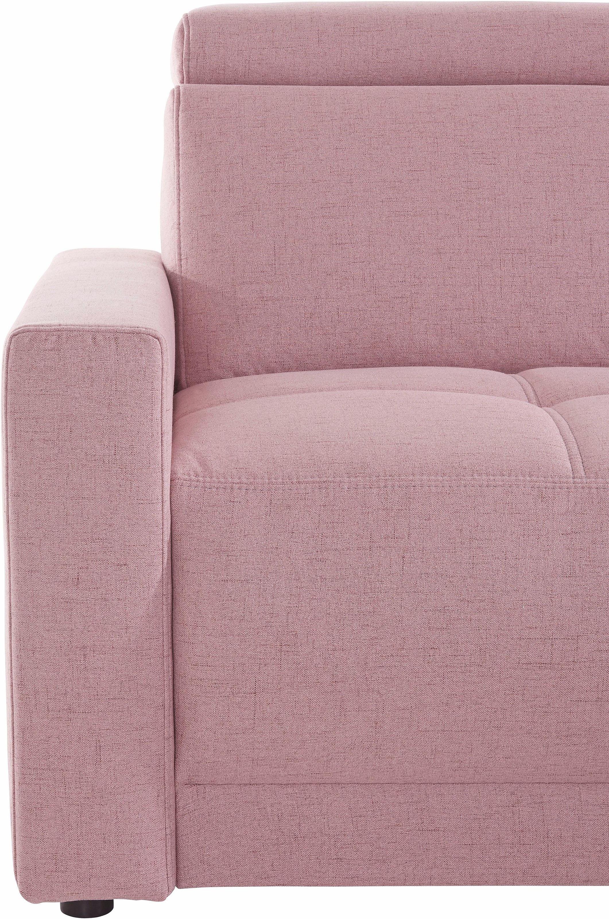DOMO collection Ecksofa »Ava, moderne Sitzheftung mit toller Doppelnaht, komfortabel, L-Form«, mit Ottomane, inkl. Federkern, wahlweise mit Kopfteilverstellungen
