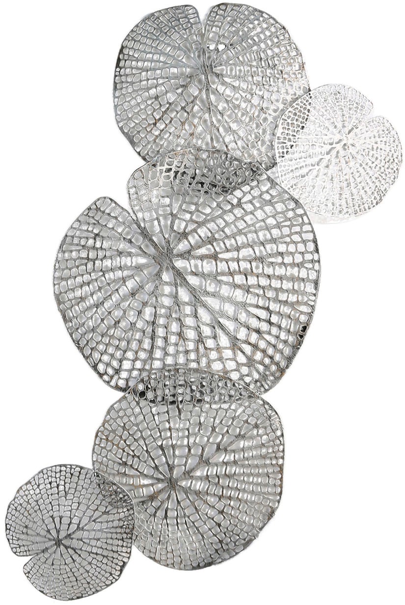 Casablanca by Gilde Wanddekoobjekt »Wandrelief Leafs silberfarben H. 94 cm« günstig online kaufen