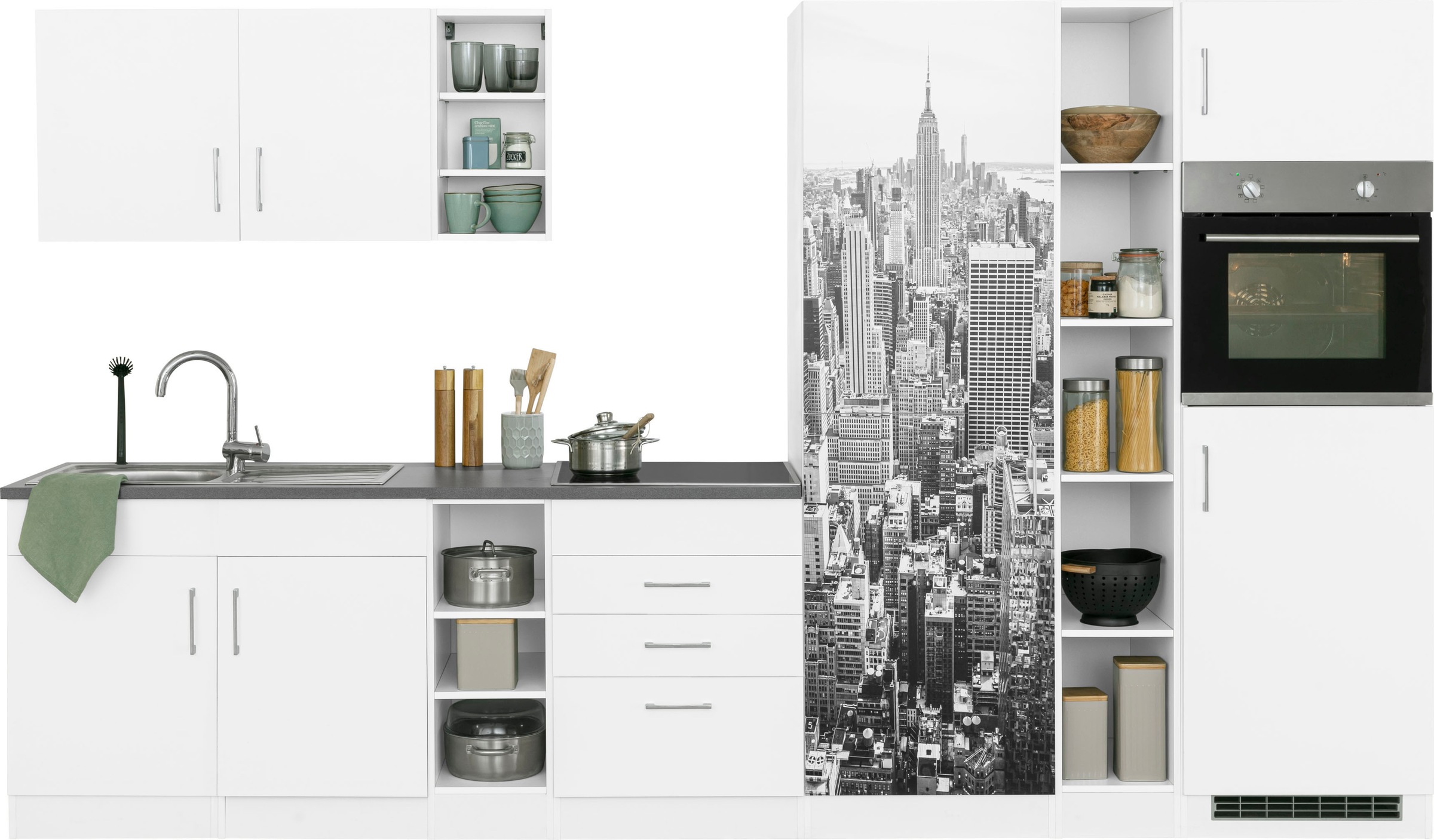 KOCHSTATION Küchenzeile »KS-Paris – Küchen mit einzigartigen Fotomotiven au günstig online kaufen