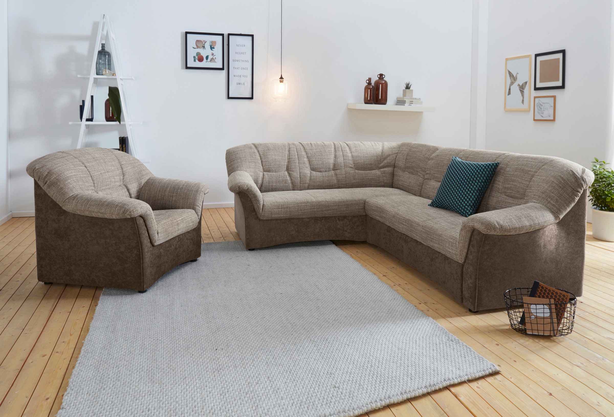 DOMO collection Ecksofa »Sarafina zeitlos und komfortabel, optional mit Federkern, L-Form«, wahlweise mit Bettfunktion