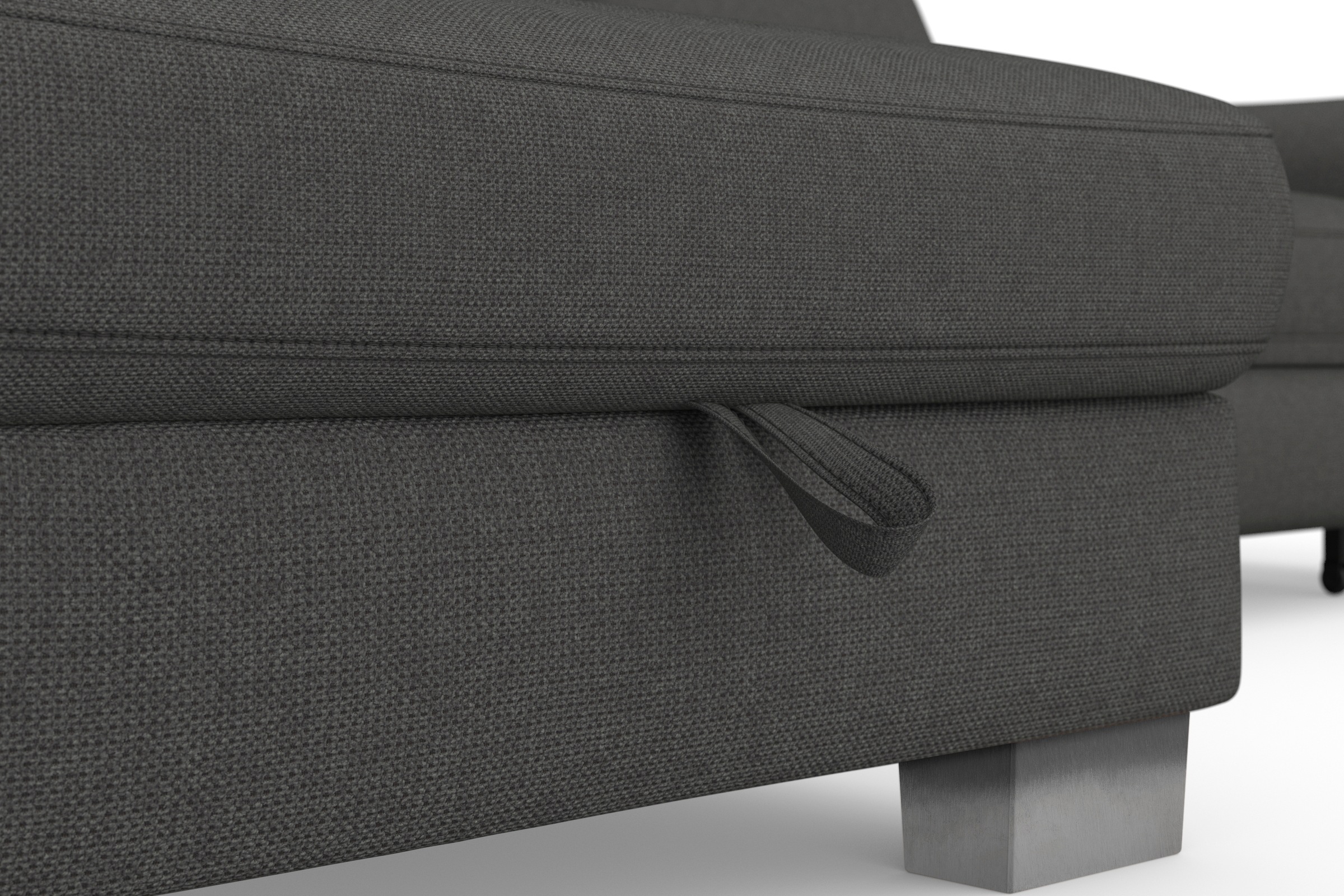 sit&more Ecksofa »Dundee L-Form«, mit Federkern und Edelstahlfüßen, wahlweise mit Kopfteilverstellung