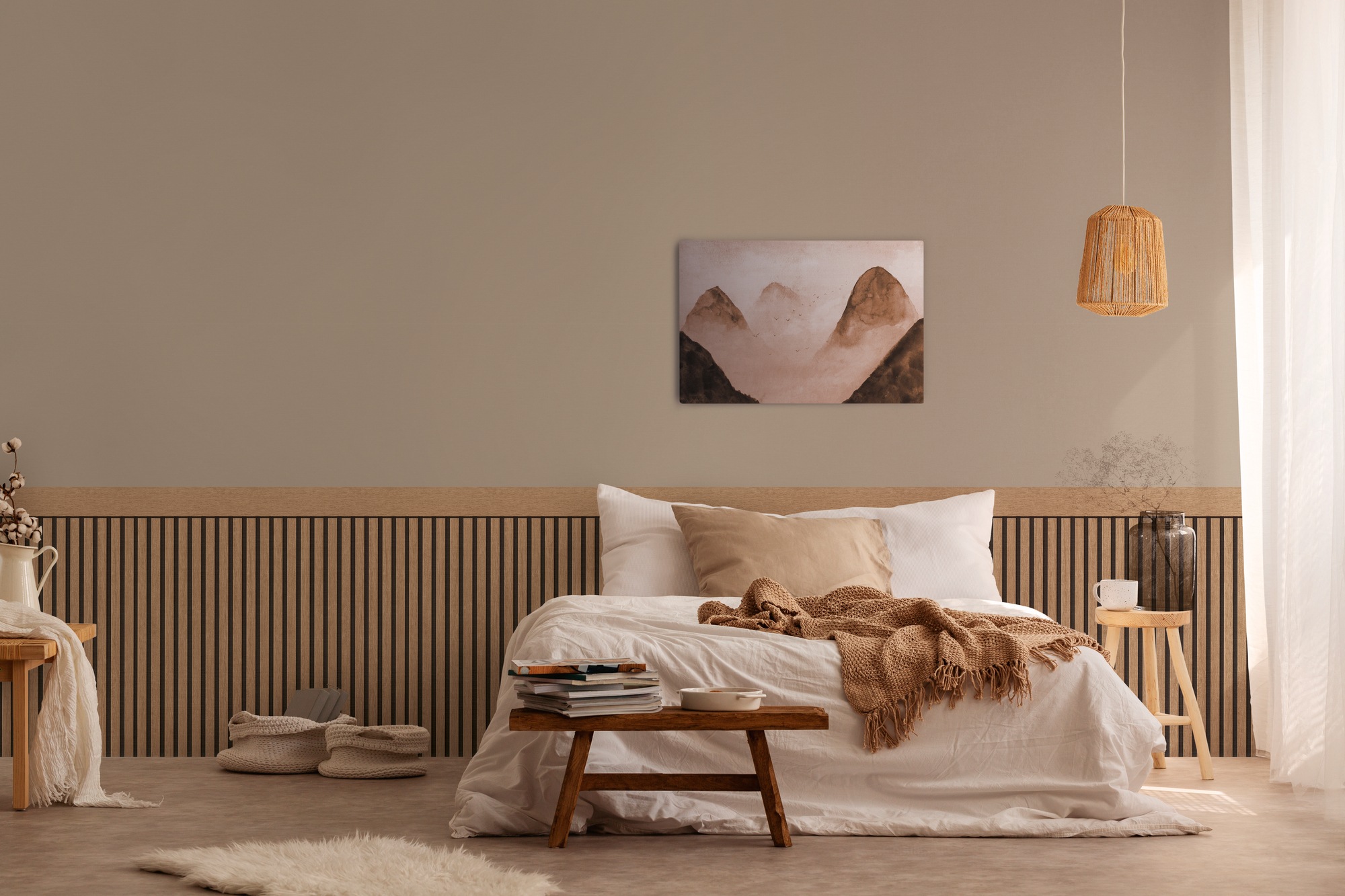 living walls Vliestapete »Wallpanel Tapete Wandpaneele Mustertapete Holzpaneele Natur«, matt