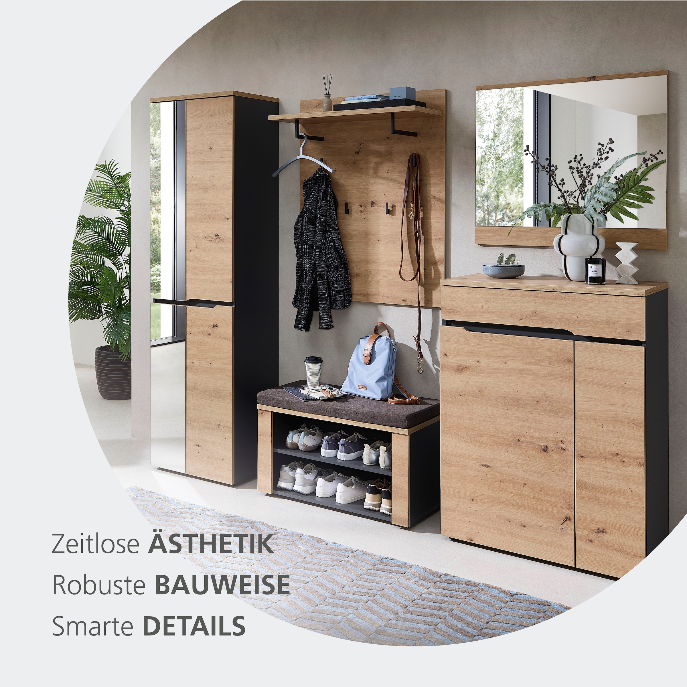 OTTO home Garderoben-Set »Fargo Garderobenset, 245/192/38 (B/H/T cm)« 5 Stk. tlg.