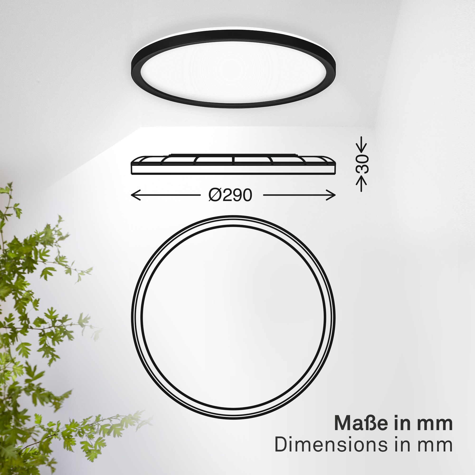 B.K.Licht LED Panel »SHALLOW« LED-Board 1 Stk. Neutralweiß 29x3 cm, Badlampe, Badezimmer, Küche, Wohnzimmer