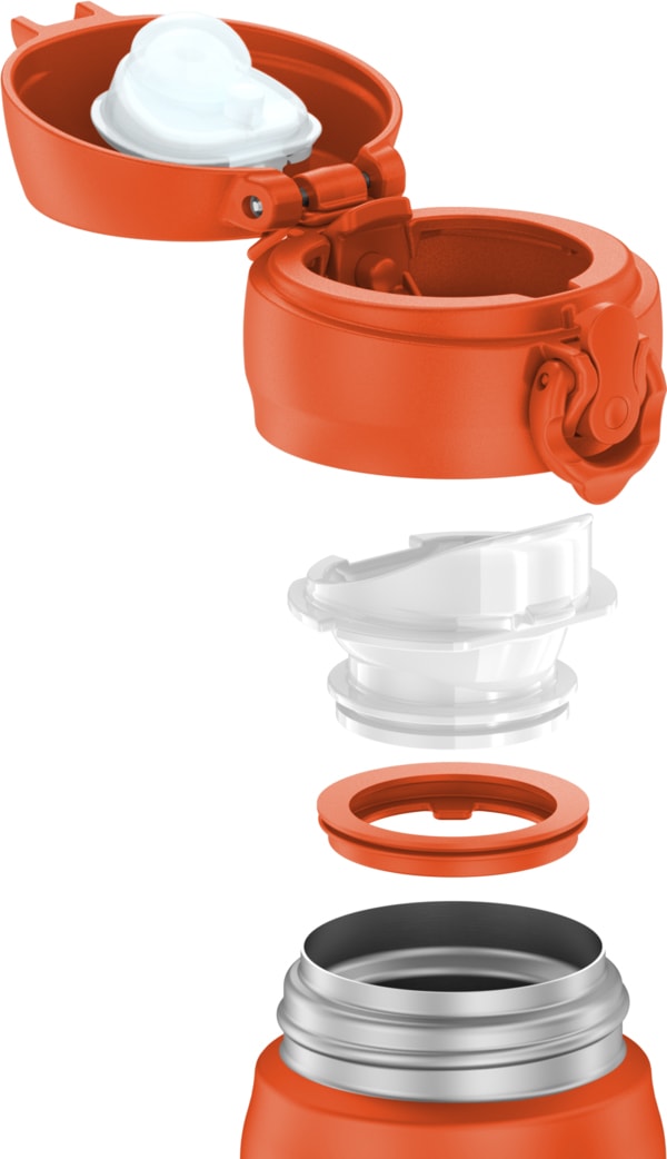 THERMOS Isolierflasche »ULTRALIGHT BOTTLE, doppelwandiger Edelstahl, spülmaschinenfest«, (1 tlg.), 10h heiß & 20h kalt, zerlegbares Safe Flow Lid