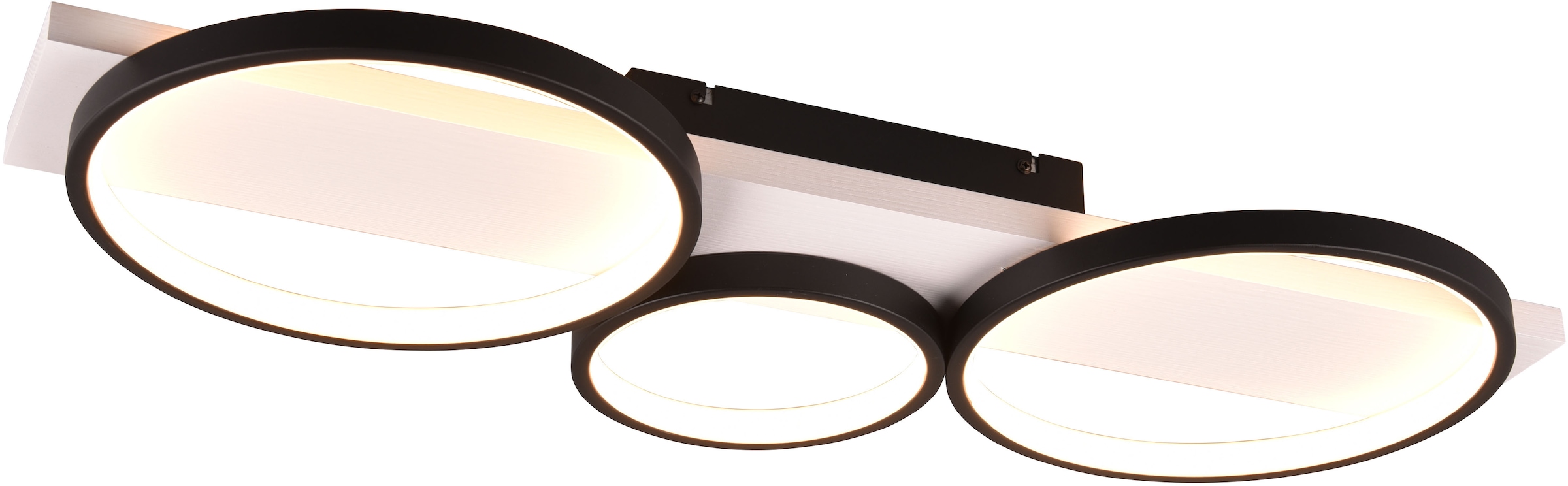 TRIO Leuchten LED Deckenleuchte »MEDERA, Deckenlampe LED Ringe mit Holz Dek günstig online kaufen