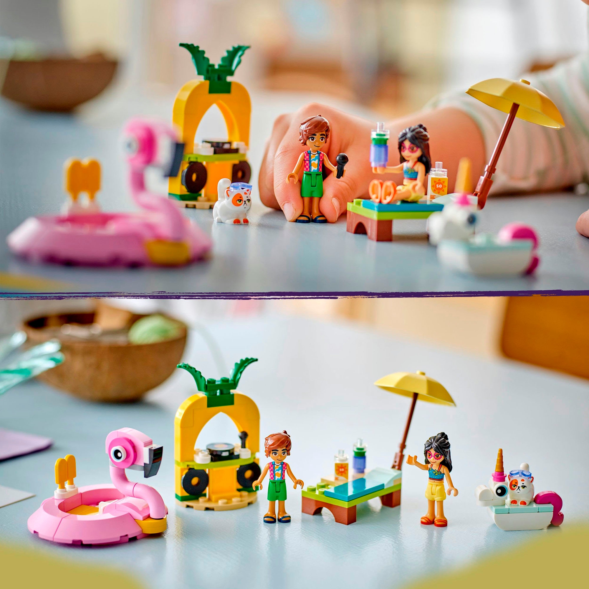 LEGO® Konstruktionsspielsteine »Poolparty mit Einhorn und Flamingo (42658), LEGO Friends«, (99 St.), Made in Europe