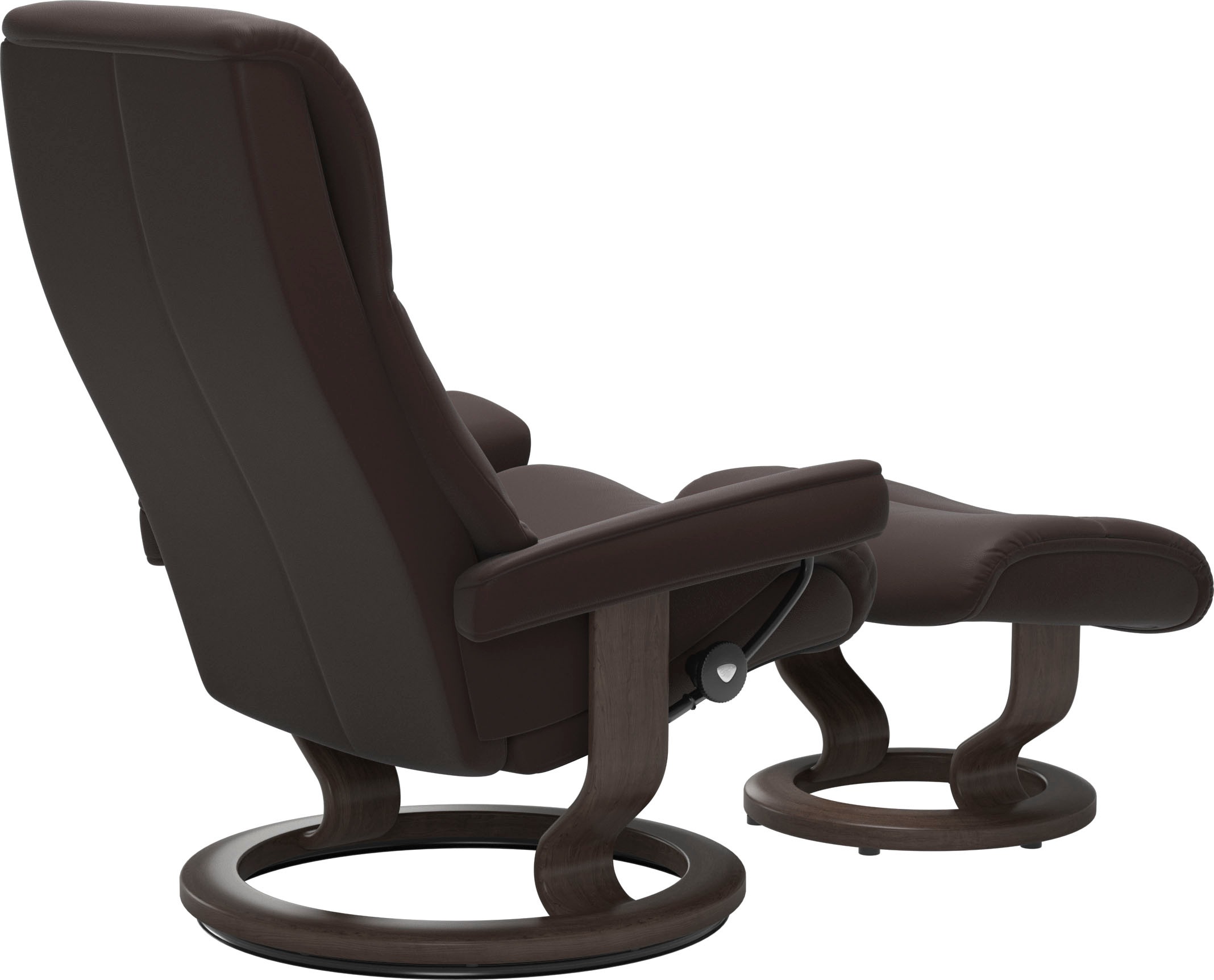 Stressless® Relaxsessel »View«, (Set, Relaxsessel mit Hocker), mit Classic Base, Größe M,Gestell Wenge