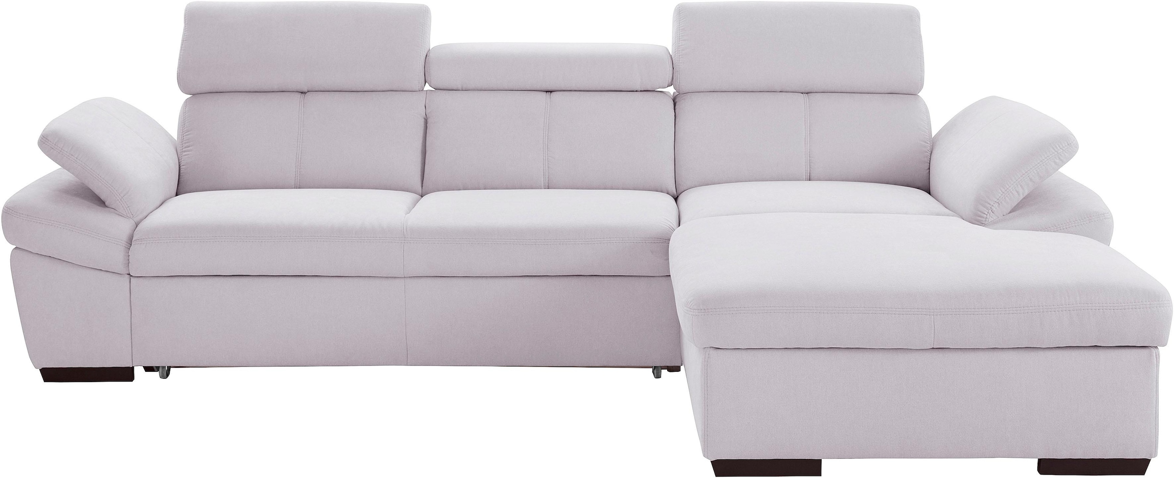 exxpo - sofa fashion Ecksofa »Salerno, inkl. Kopf- und Armteilverstellung, elegant & bequem, L-Form«, wahlweise mit Bettfunktion und Bettkasten, tolle Detailverarbeitung