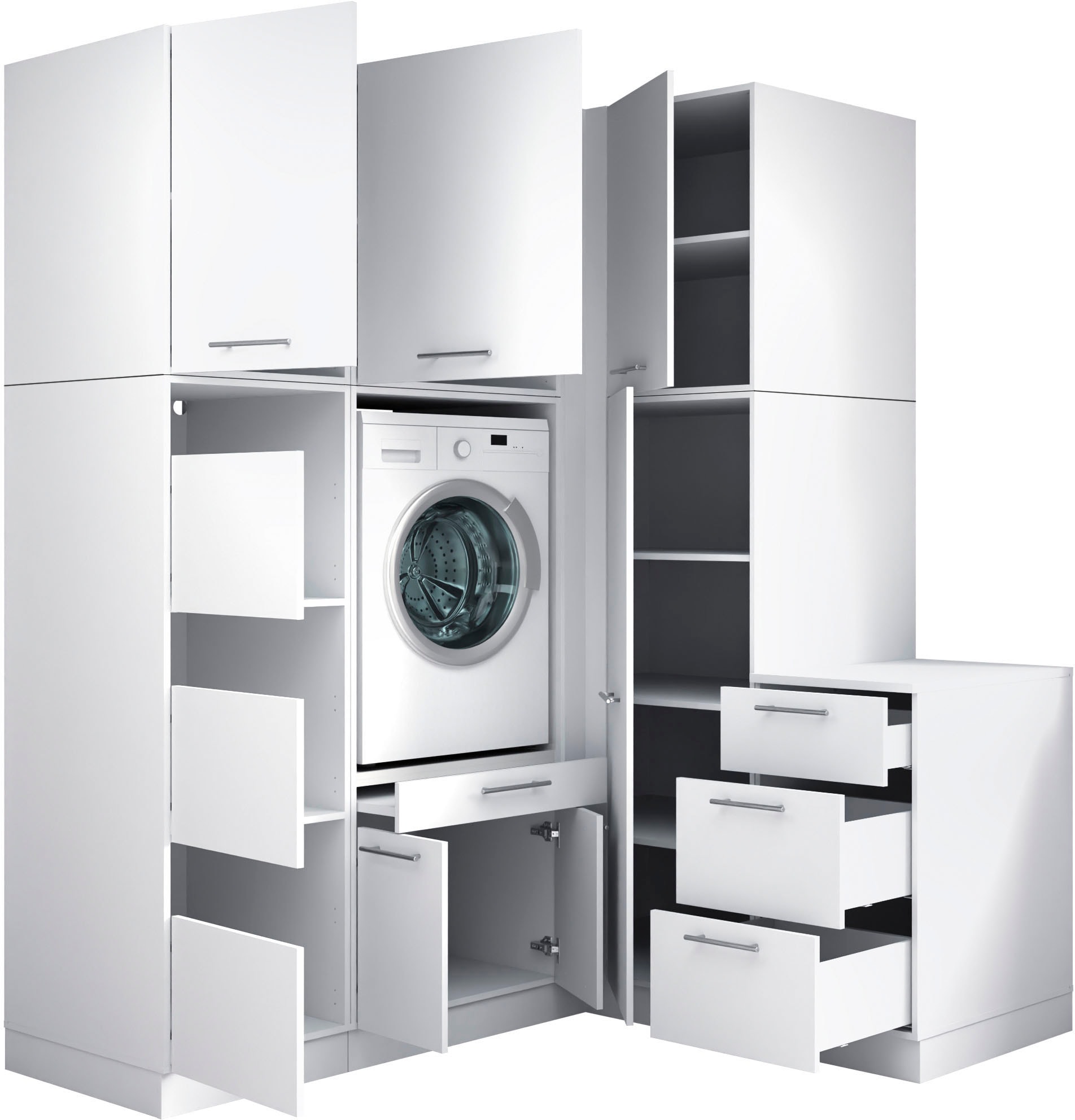 Laundreezy Mehrzweckschrank-Set »Laundreezy, 7-tlg. Mehrzweckschrank-Set B/H/T 186/238/68 cm« 7 Stk. tlg.