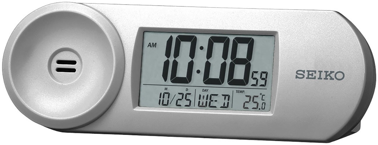 Seiko Quarzwecker, Wecker, digital, Reisewecker, Datum, Beleuchtung, Piepalarm