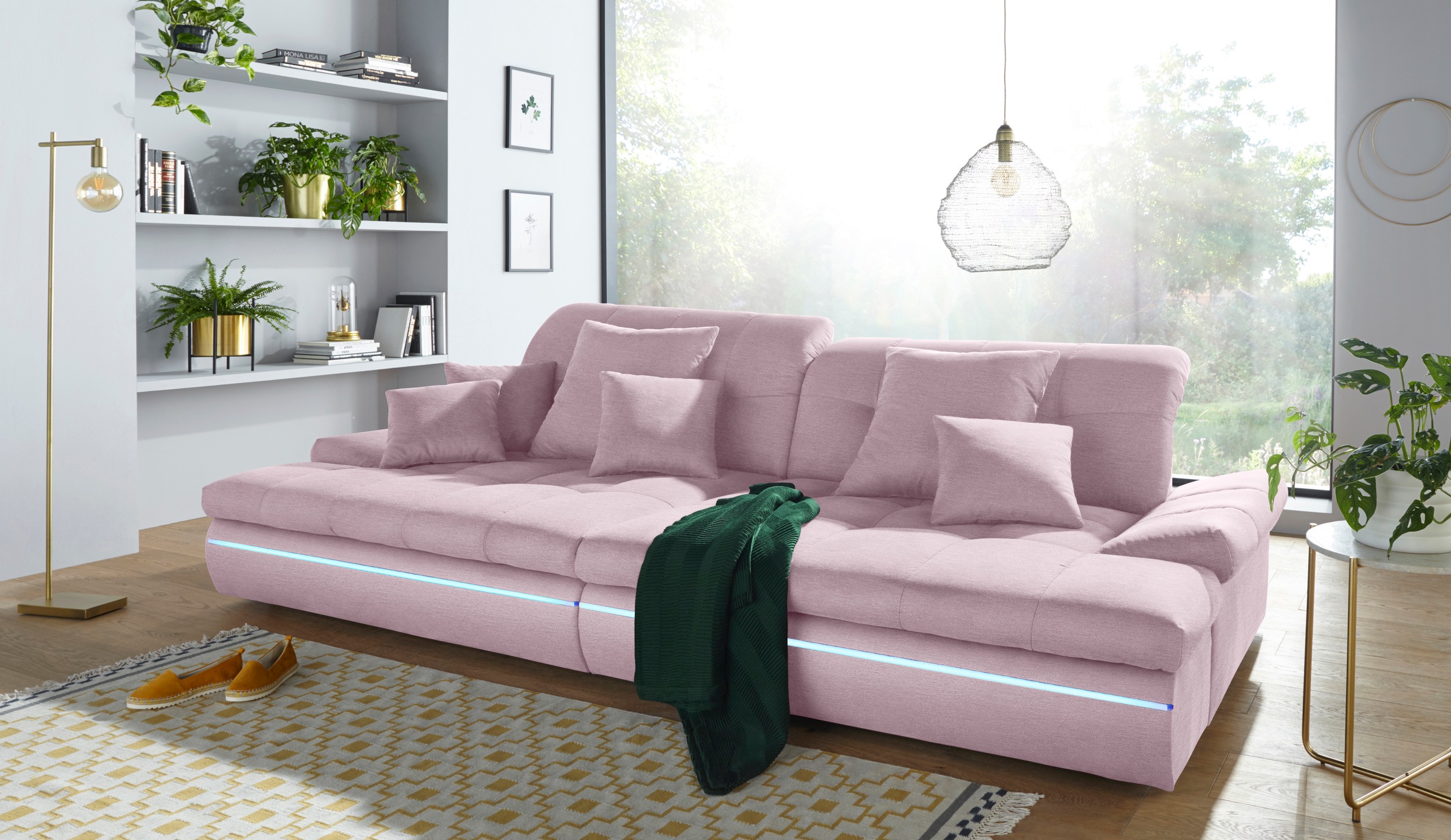 Couch online kaufen »Biarritz«, mit Kopfteilverstellung und Mr. Big-Sofa RGB-LED-Beleuchtung Wahlweise