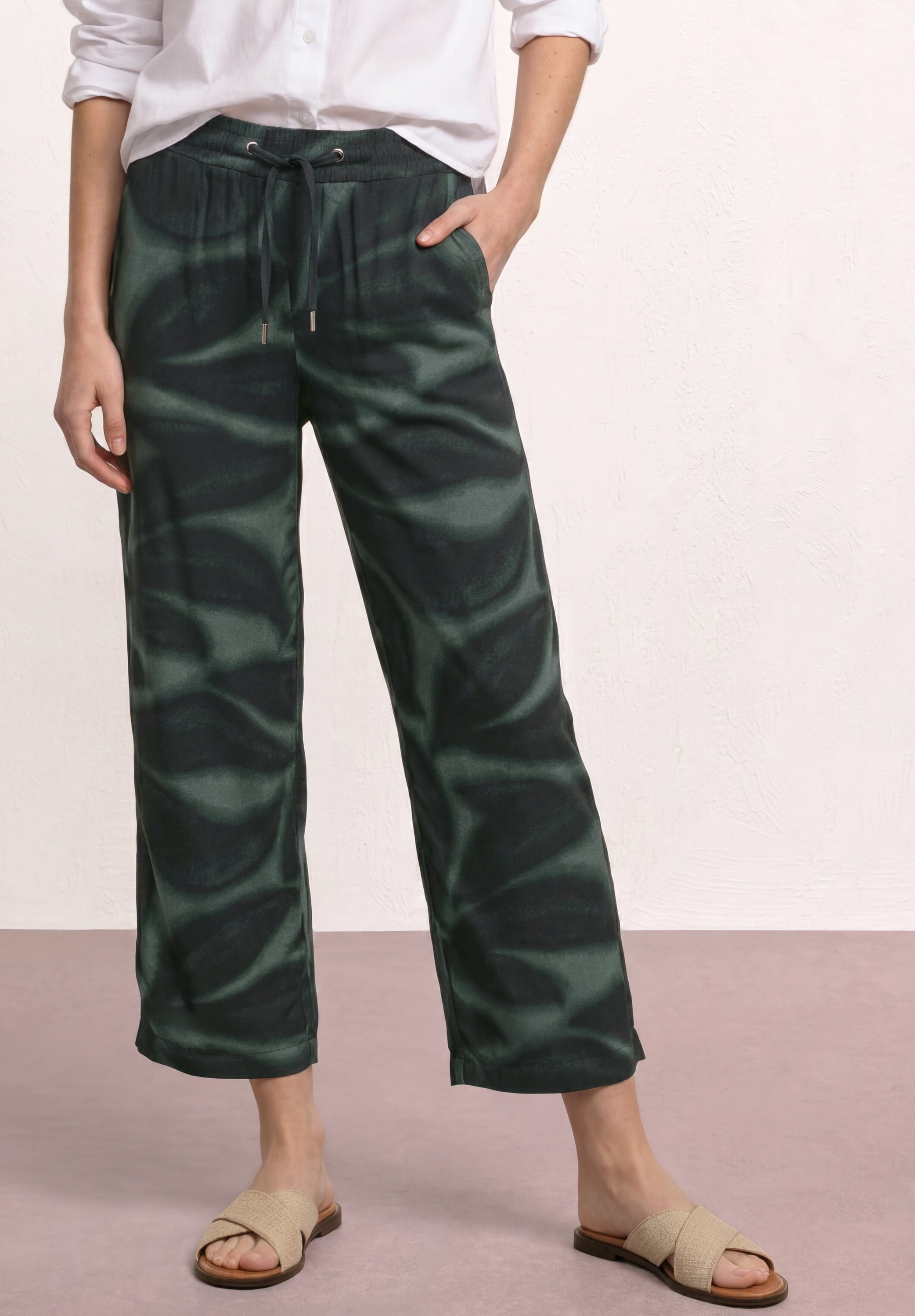 STREET ONE 7/8-Hose »Style Emee«  bedruckt, mit Taschen, weites Bein