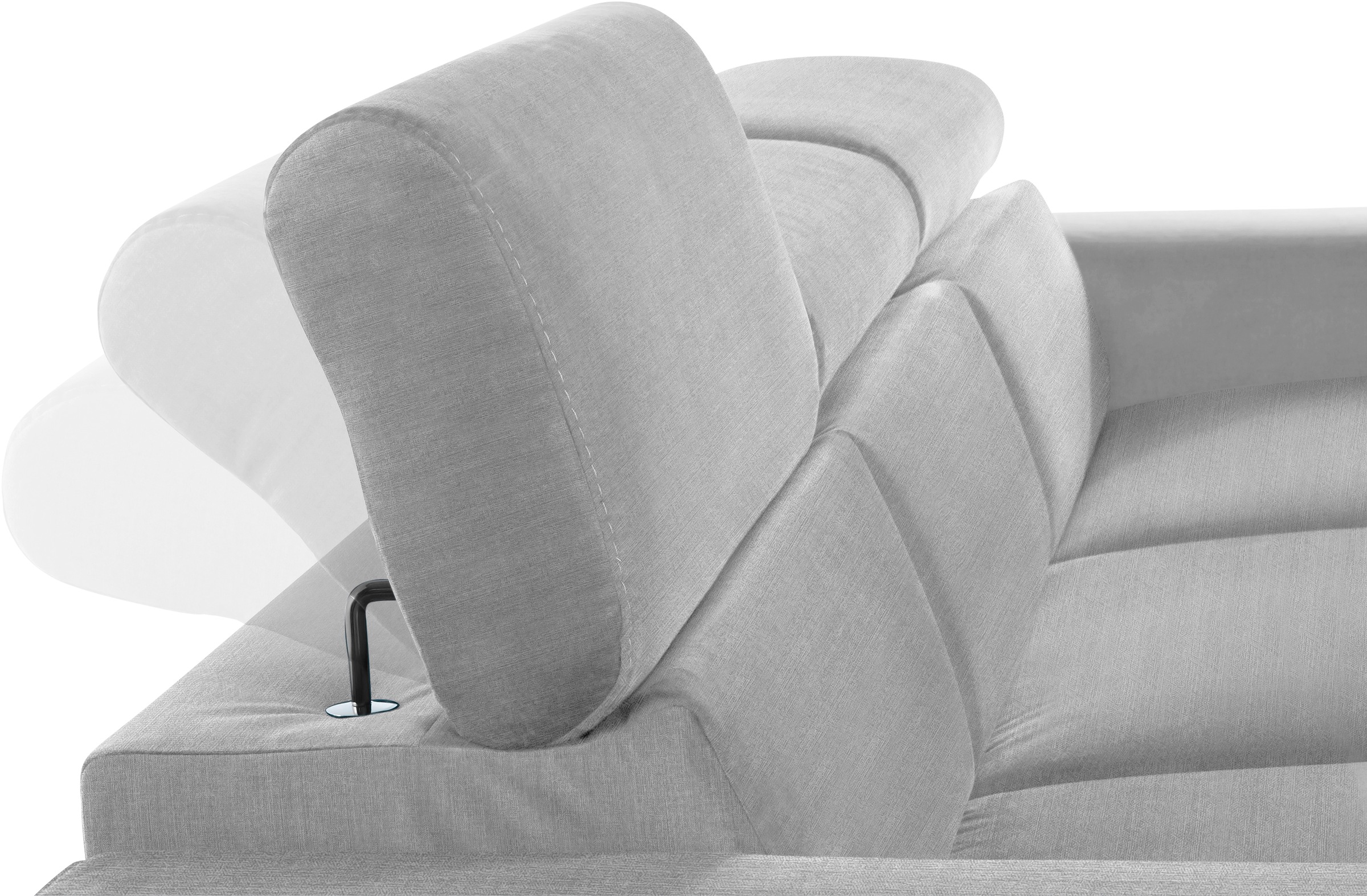 COTTA Ecksofa »Morven L-Form mit Kopfteilverstellung«, wahlweise mit Bettfunktion, Bettkasten & Wireless-Charger