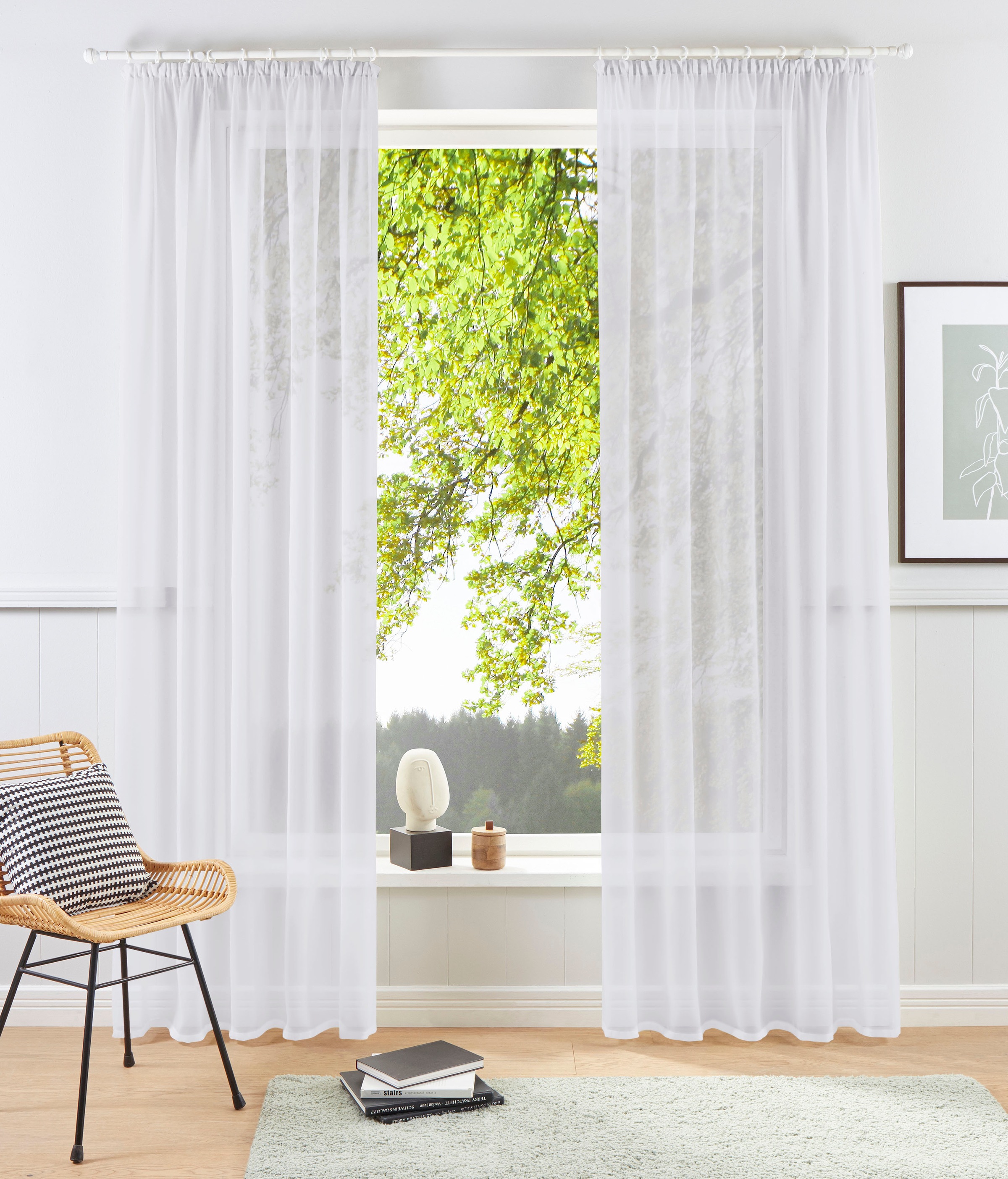 my home Gardine »XANA mit Ösen, Kräuselband oder Schlaufen«, (1 St.) günstig online kaufen
