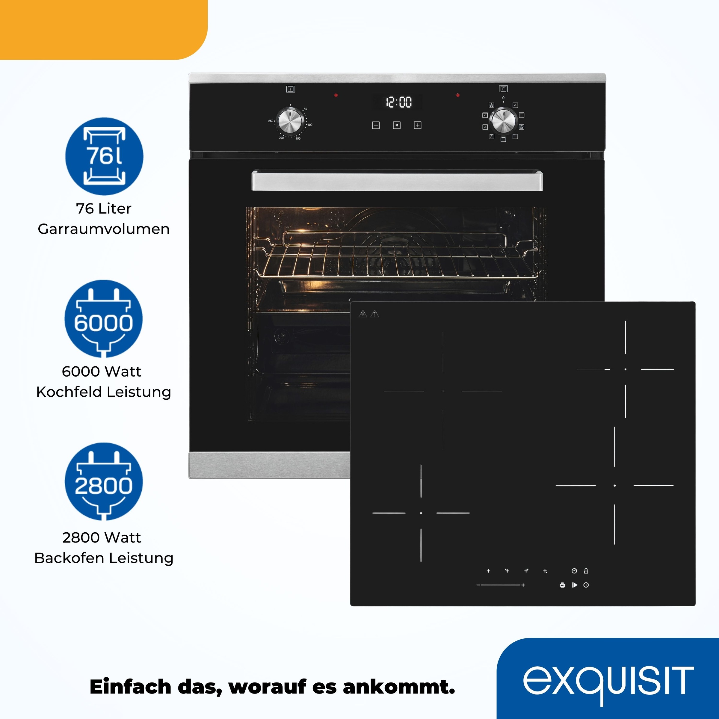 exquisit Backofen-Set »BAKO76600H inox«, Kühlventilator