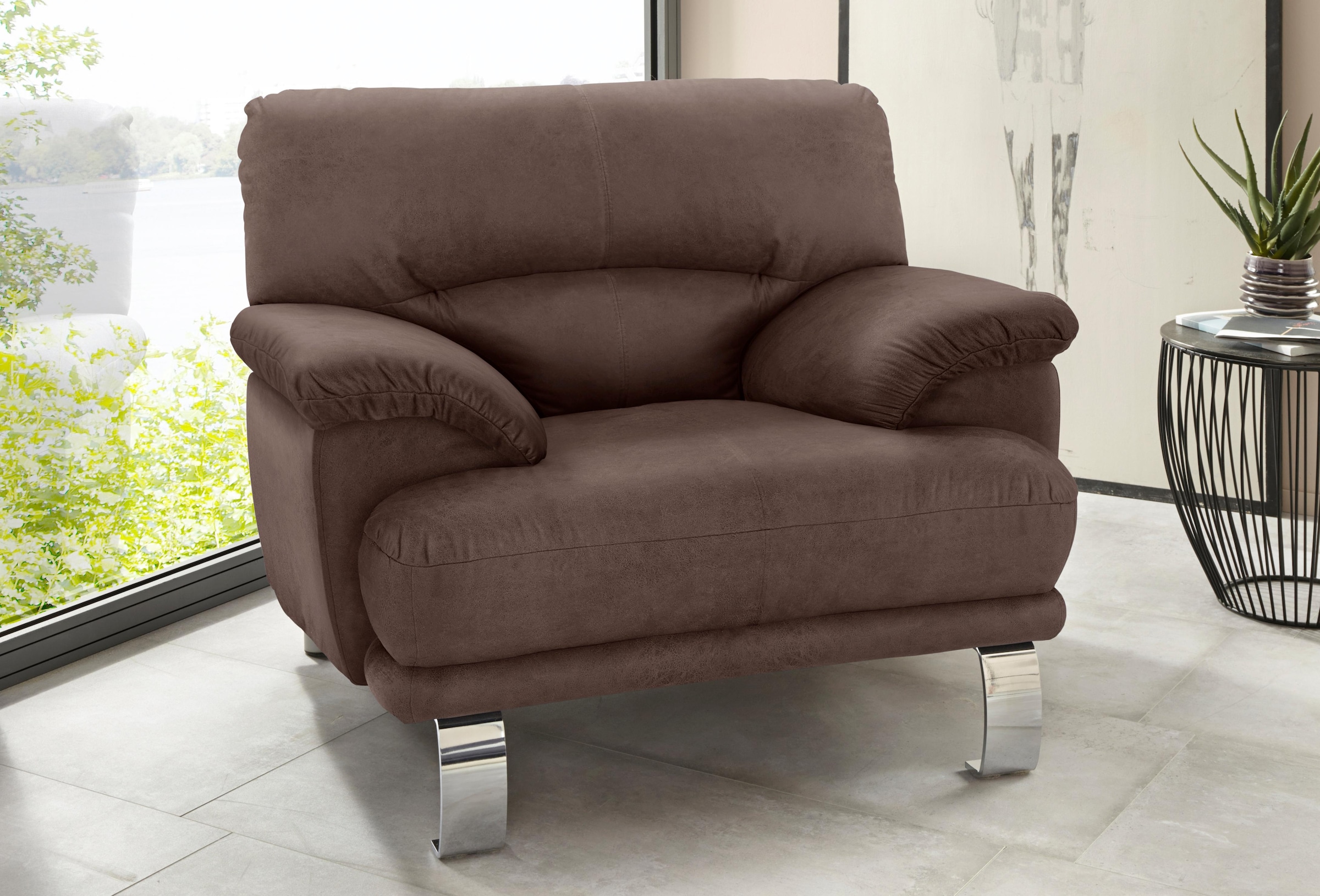 TRENDMANUFAKTUR Sessel »Cecilia II, Loungesessel in italienischem Design«, günstig online kaufen