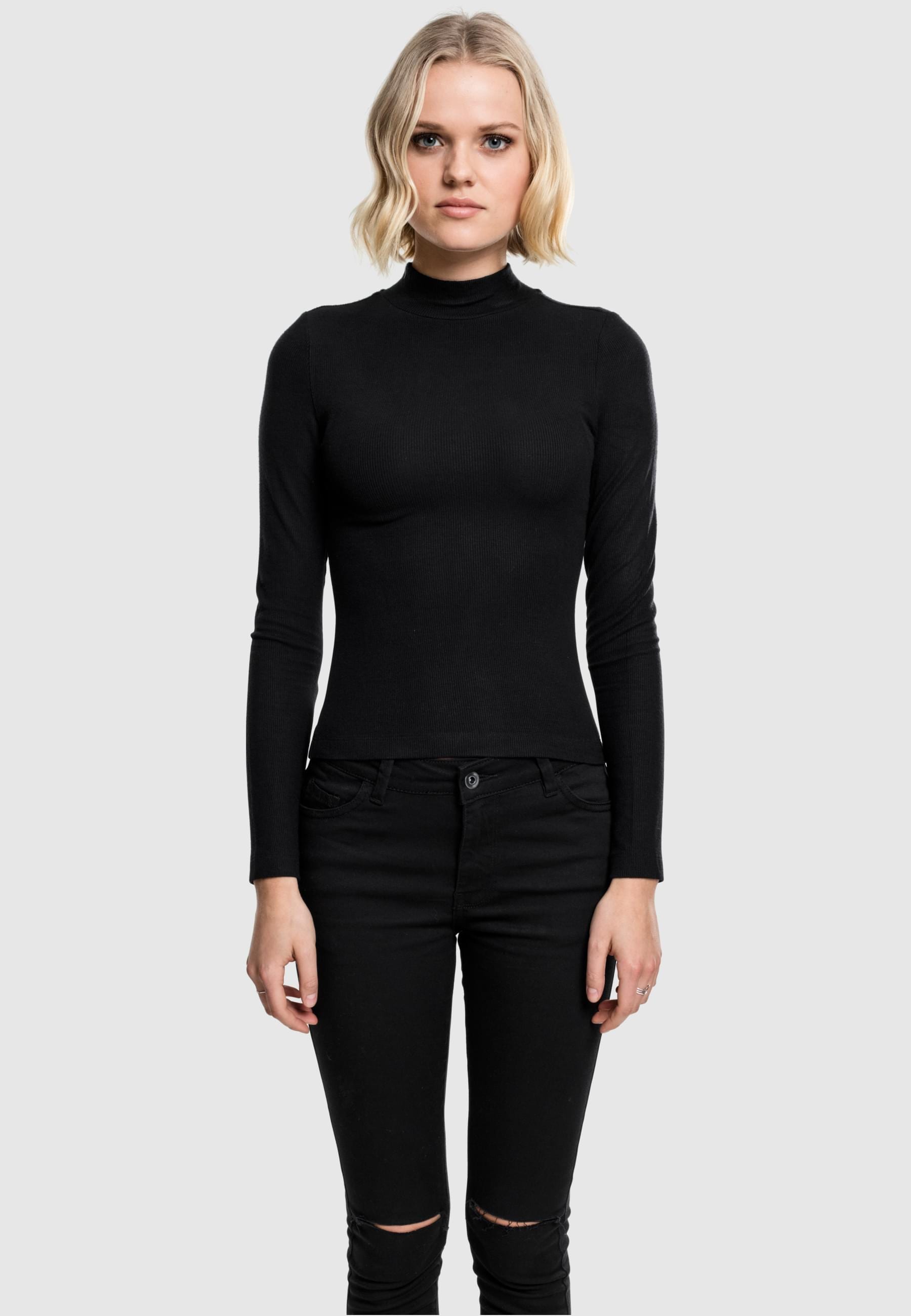 URBAN CLASSICS T-Shirt »Urban Classics Damen Ladies Turtleneck Longsleeve« 1 Stk. tlg.