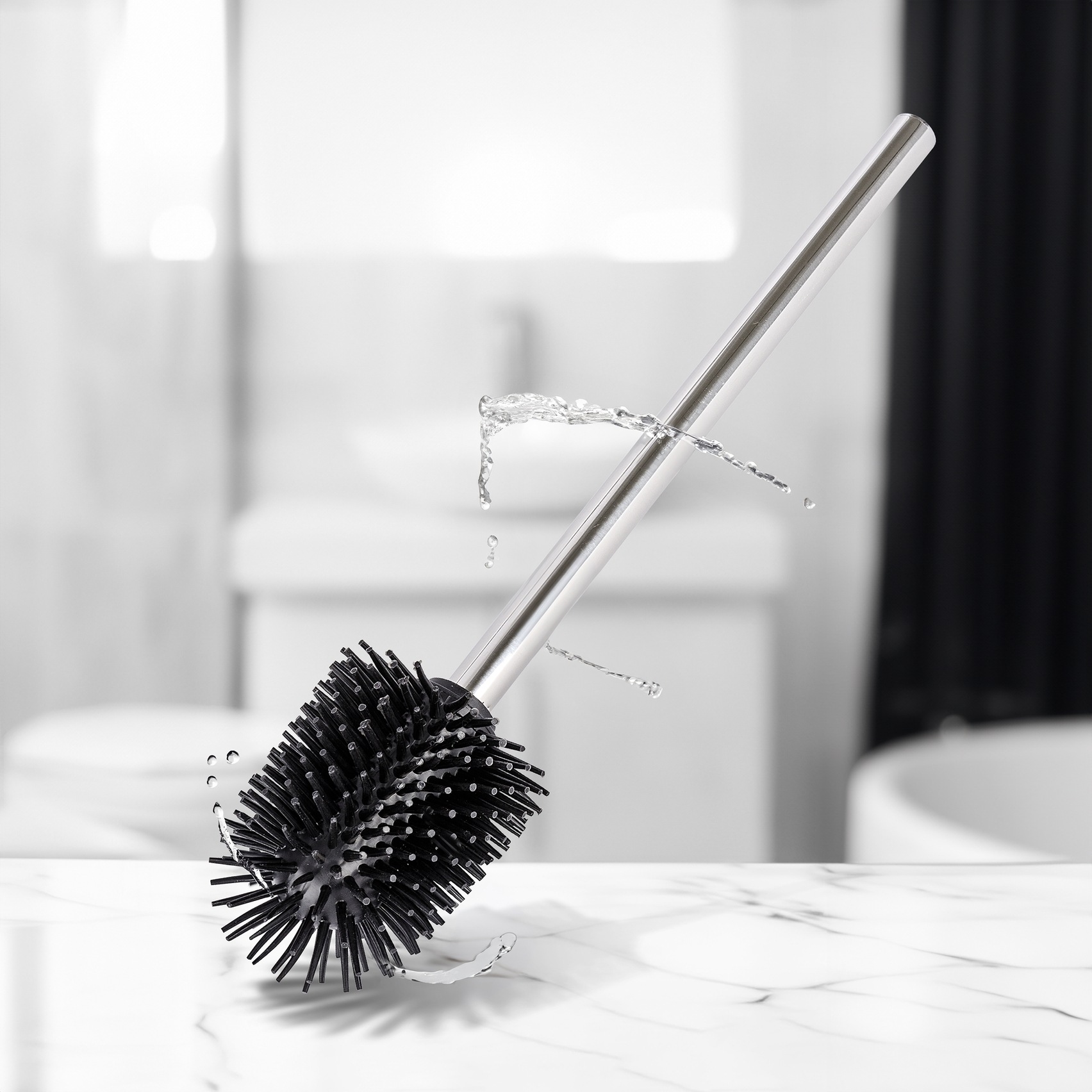 WENKO WC-Garnitur »Rivalta« Set aus Edelstahl | Sicherheitsglas Toilettenpapierhalter & WC-Bürstenhalter mit WC-Bürste & Ersatzbürste