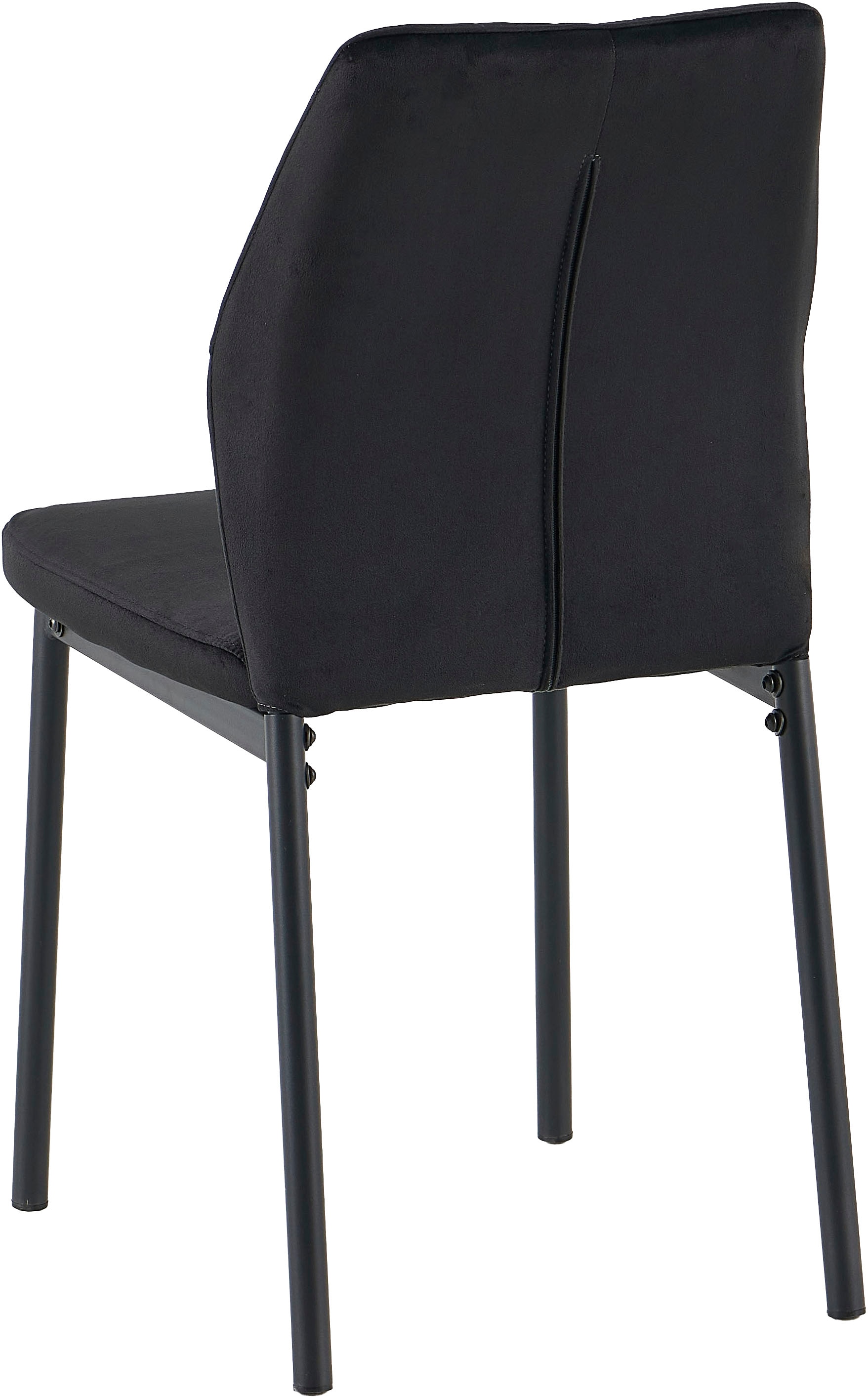 OTTO home Essgruppe »Freya« Set, 4 tlg. runder Esstisch 90 cm in Sinterstein, Black Copper mit 3 Samtstühlen