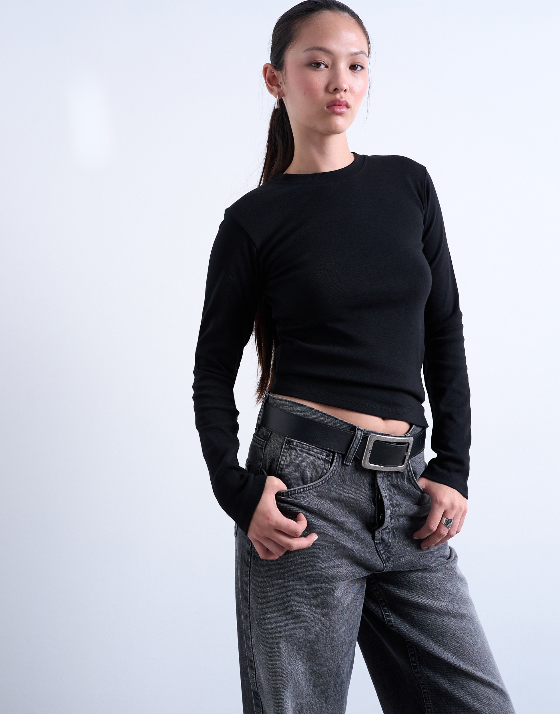 TOPSHOP Langarmshirt »TSEVERYDAY LS TOP JRS NOOS« Baumwolle, regular fit