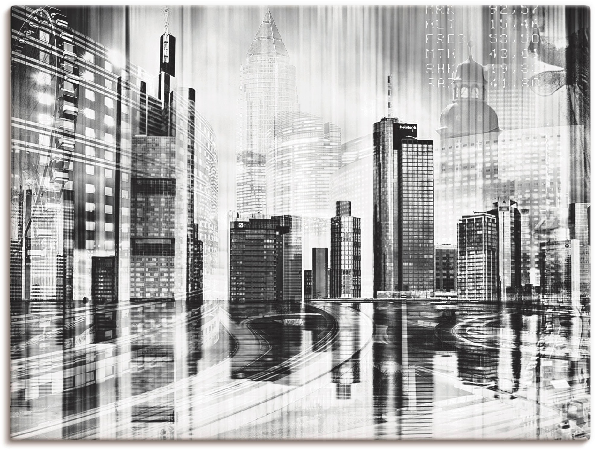 Artland Wandbild »Frankfurt Skyline Collage 01«, Deutschland, (1 St.), als Leinwandbild, Wandaufkleber in verschied. Größen