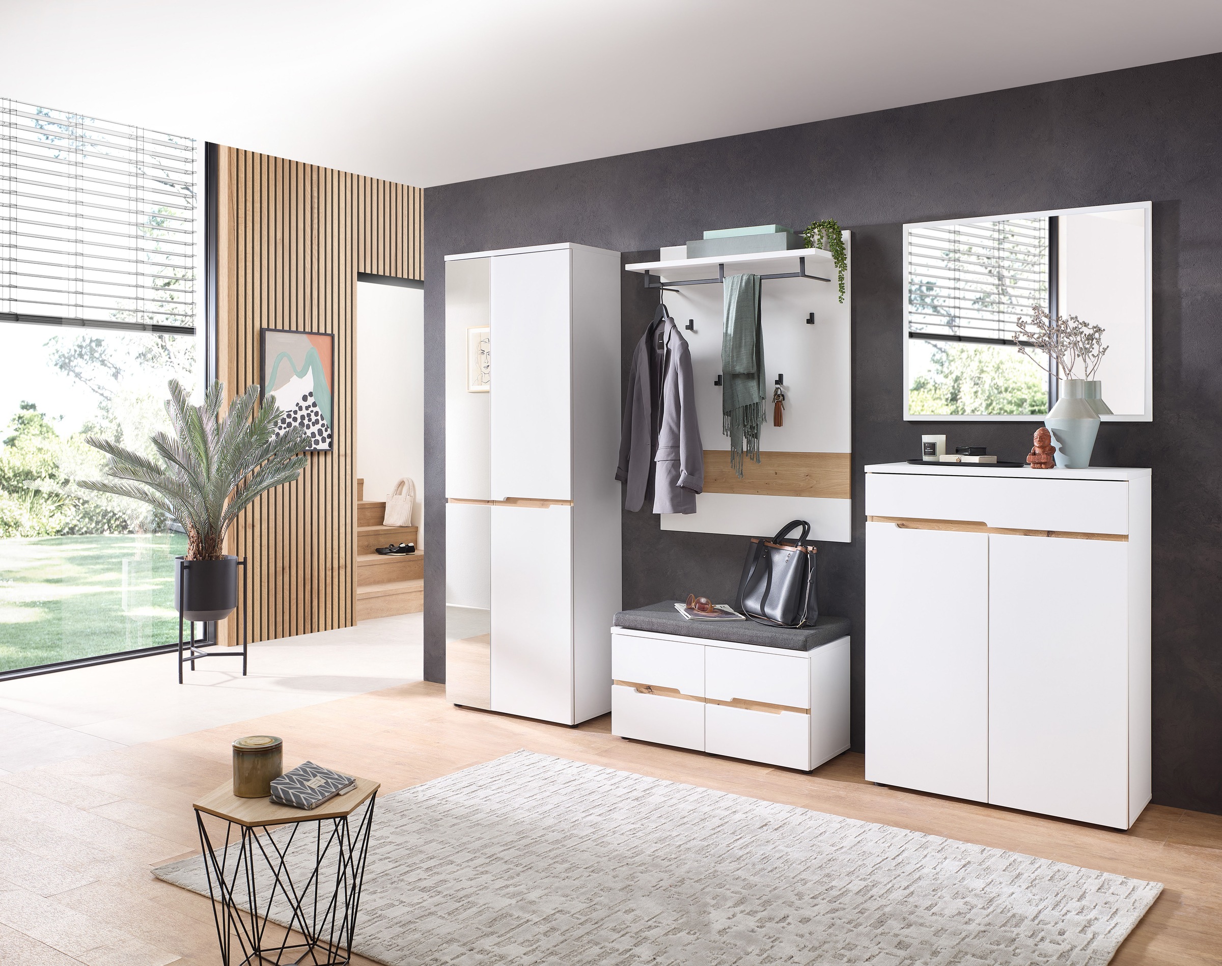 Innostyle Garderoben-Set »Memphis Garderoben Set, 255x192x38cm (B/H/T)«, (5 St.)