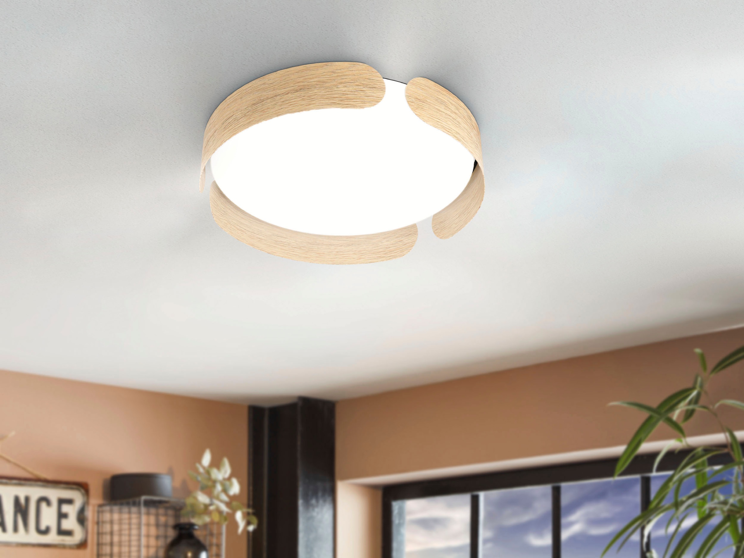 EGLO Deckenleuchte »VALCASOTTO«, Leuchtmittel LED-Modul | LED fest integriert, Deckenlampe, Wohnzimmerlampe, LED Schlafzimmerlampe, Lampe Decke