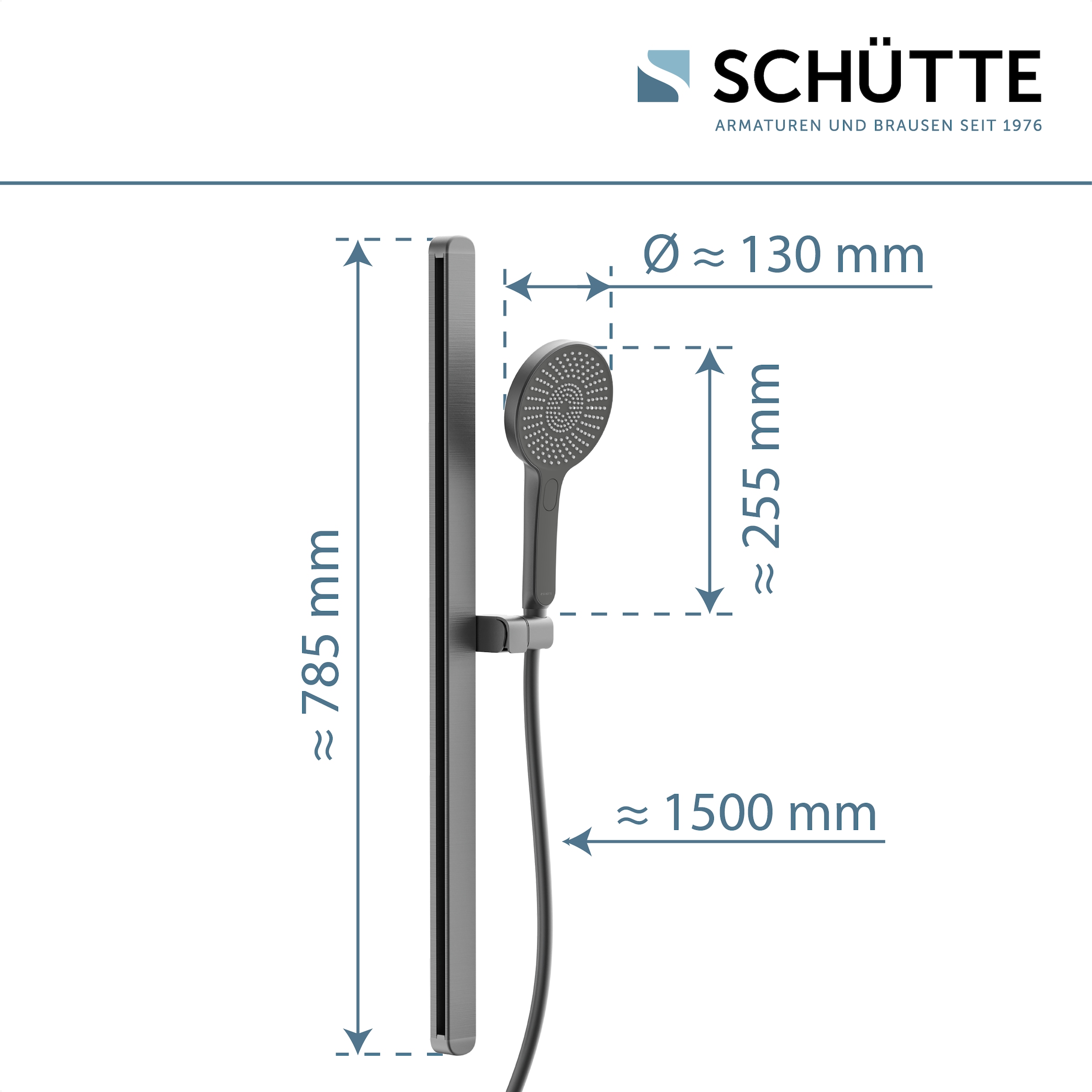 Schütte Stangenbrause-Set »KARIBIK«, (Komplett-Set, 4 tlg.), höhenverstellbar, mit Antikalk-Beschichtung, wassersparend
