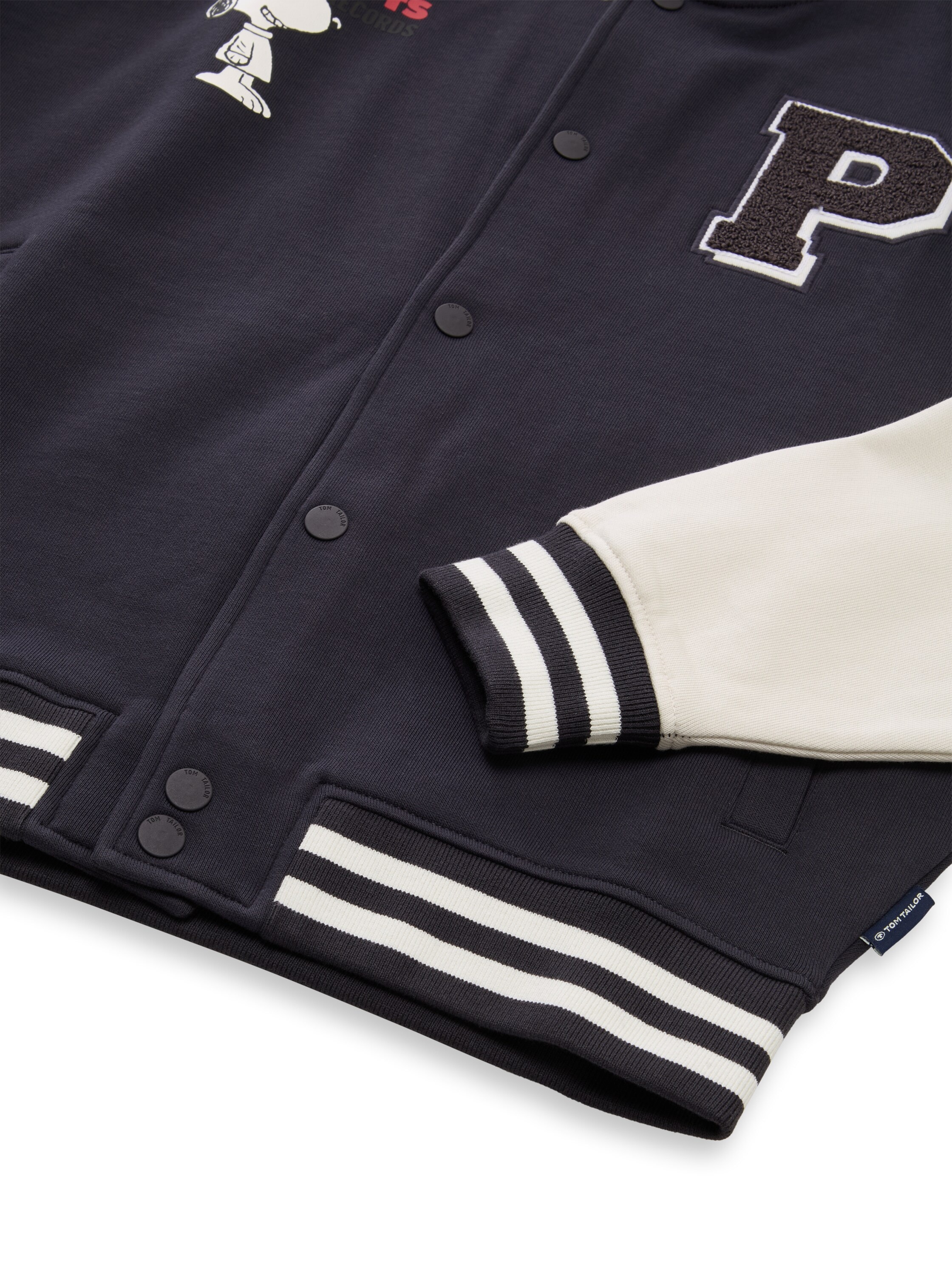 TOM TAILOR Collegejacke ohne Kapuze Collegejacke im Coloblocking mit Peanuts-Print