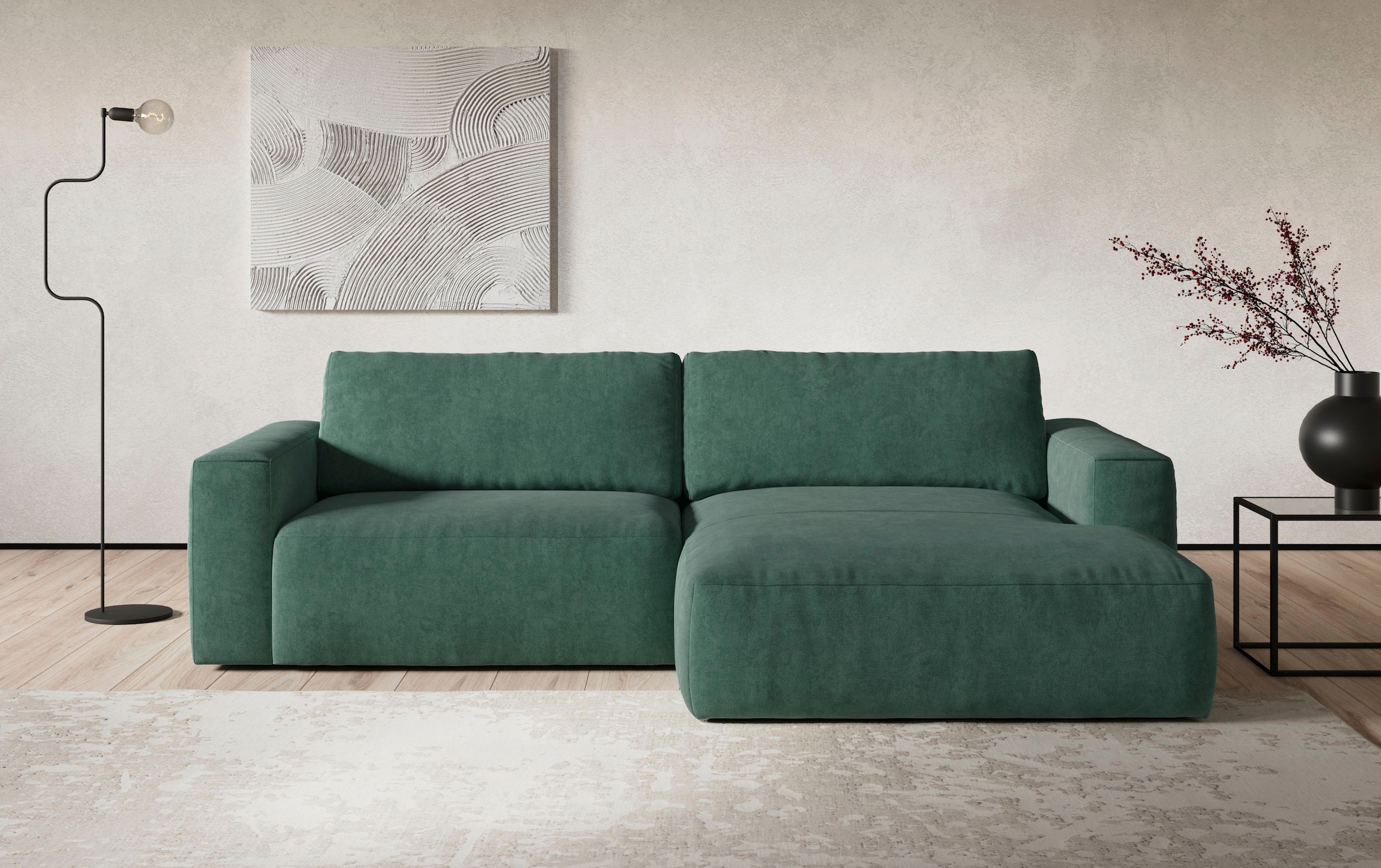 COTTA Ecksofa »Lasso L-Form, XL-Sofa«, mit breiter Recamiere im trendigen C günstig online kaufen