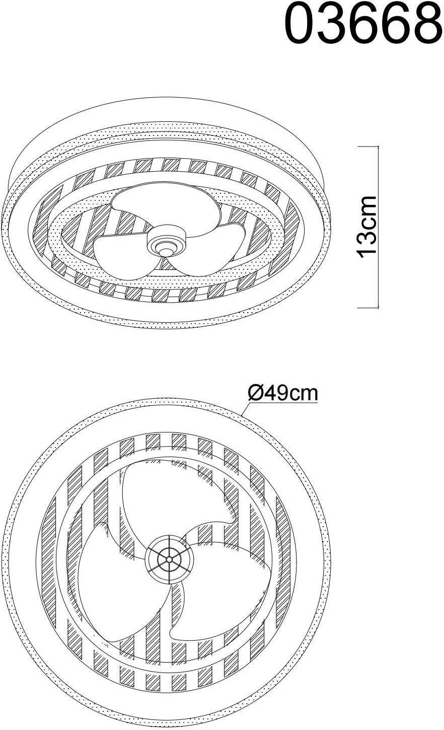 GLOBO LIGHTING Deckenleuchte »TREVINO« LED-Modul 1 Stk. warmweiß - kaltweiß Ventilator kühlen-heizen holzoptik rauchfarben CCT 2700-6000K elegant