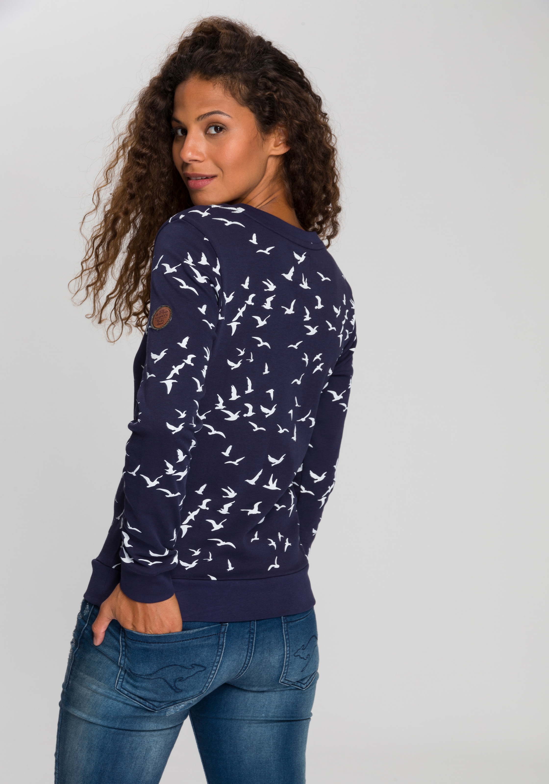 kaufen modischem KangaROOS online Sweatshirt, Minimal-Allover-Print mit