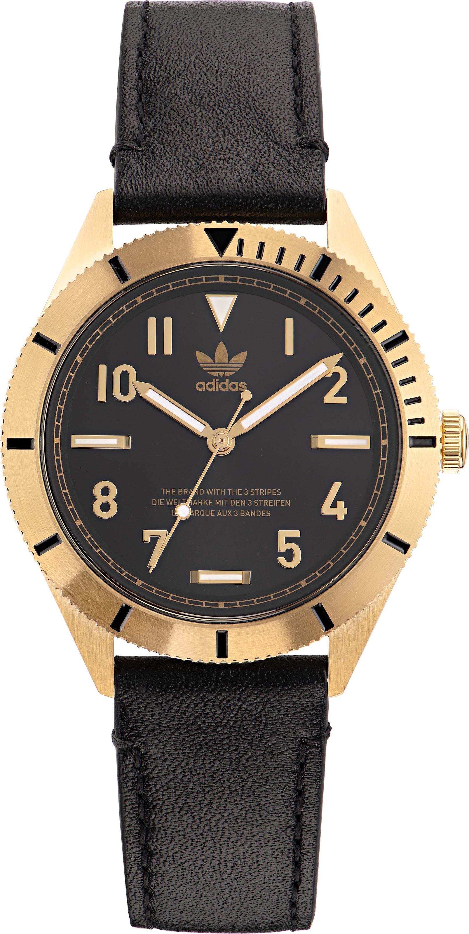 adidas Originals Quarzuhr »EDITION THREE«, Armbanduhr, Damenuhr, Herrenuhr, unisex, analog, Lederarmband