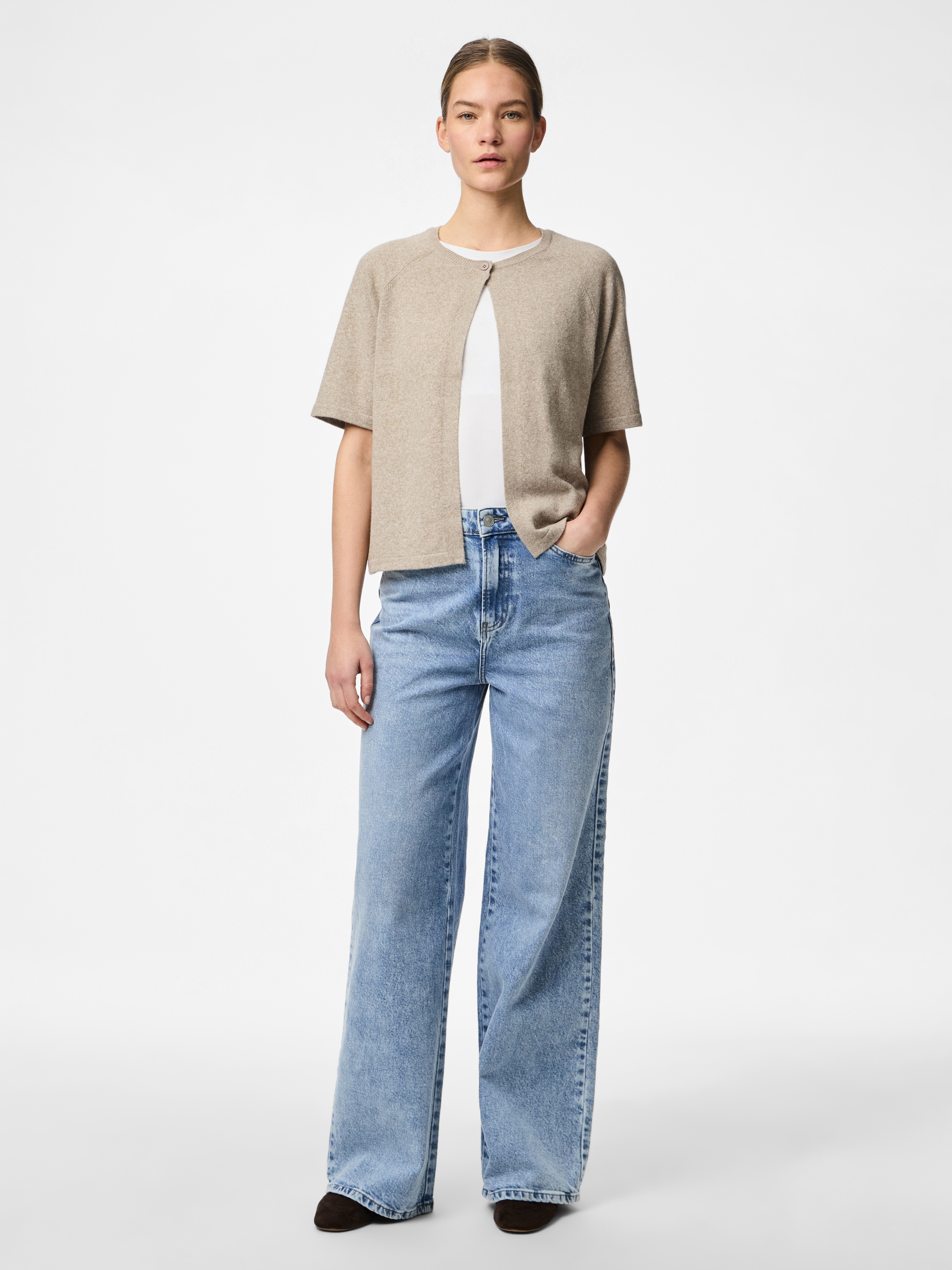 pieces Rundhalspullover »PCBREE SS O-NECK KNIT CARDIGAN NOOS BC«