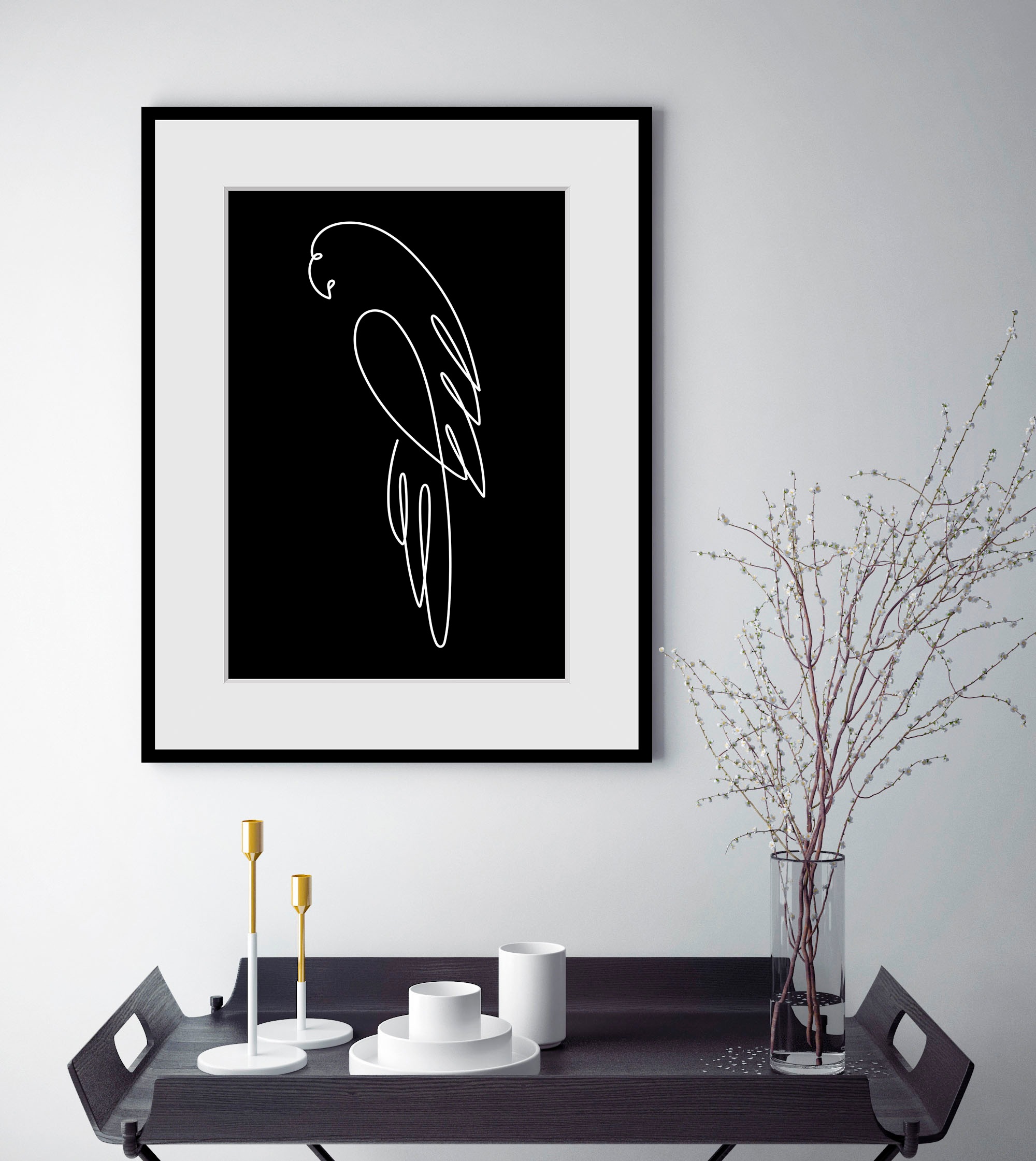queence Bild »Coco Picasso«, (1 St.), HD Premium Poster-Druck inkl. Holzrah günstig online kaufen