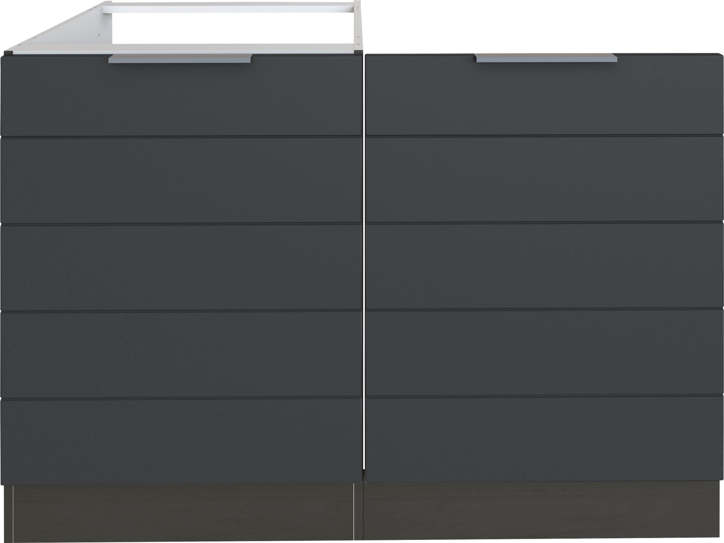 KOCHSTATION Spülenschrank »KS-Luhe«, 120 cm breit, hochwertige MDF-Fronten mit waagerechter Lisene