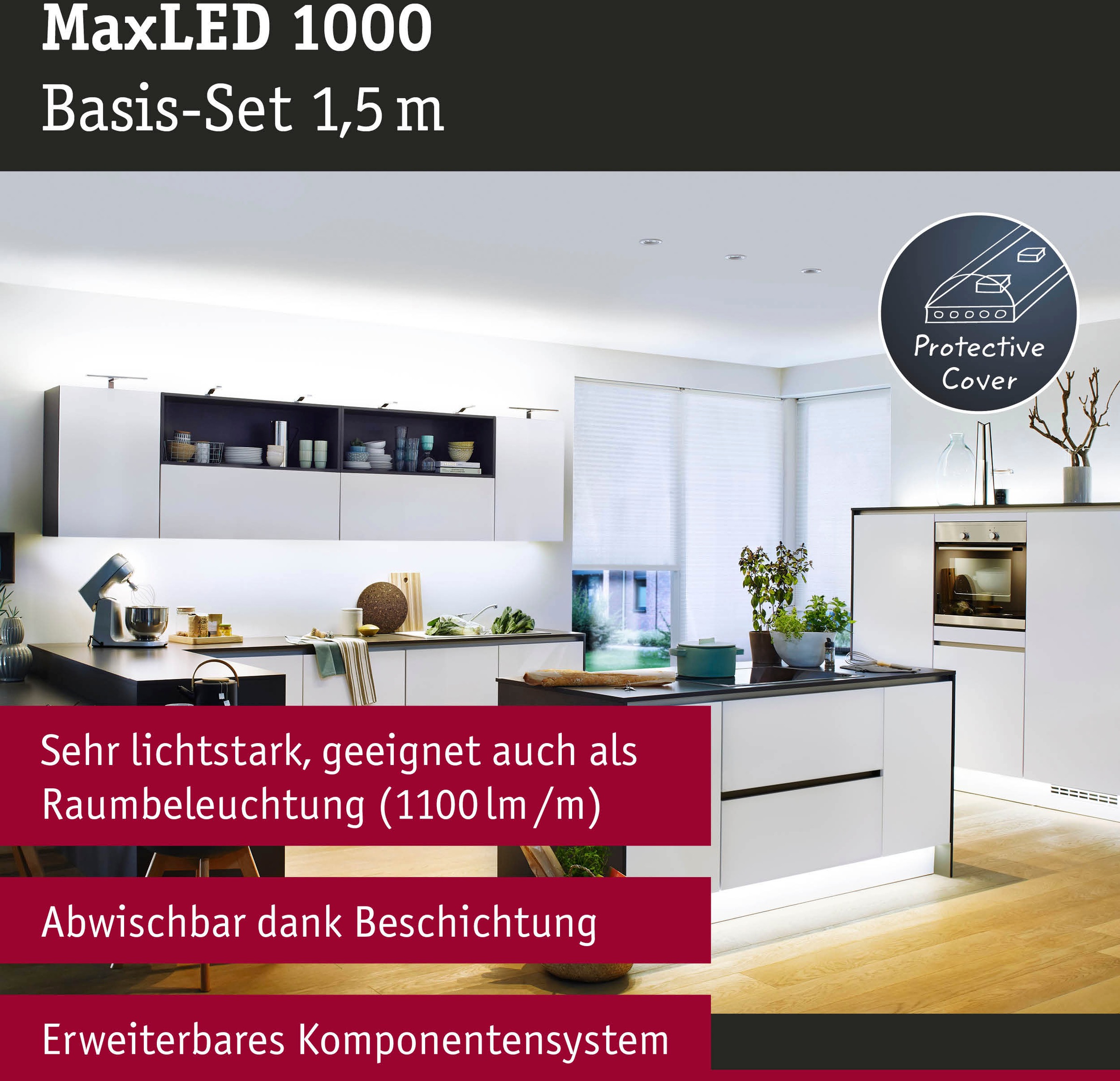 LED-Streifen Tageslichtweiß 1000 Basisset 17W jetzt IP44 Paulmann St.-flammig %Sale beschichtet«, im 1650lm 1 »MaxLED 1,5m