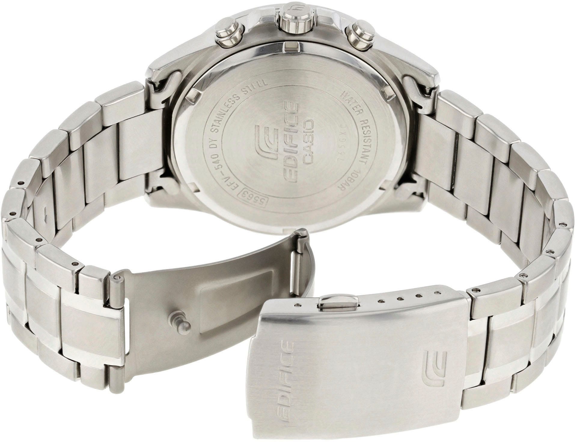 CASIO EDIFICE Chronograph, Quarzuhr, Armbanduhr,Herrenuhr, Edelstahlarmband,bis 10bar wasserdicht