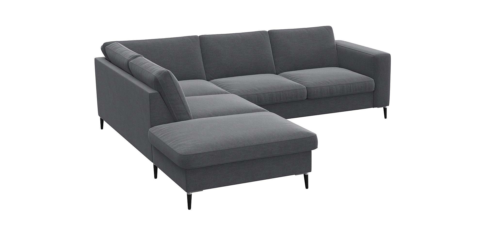 FLEXLUX Ecksofa »Fiore, bequem und komfortabel, zeitlos, OTTOs Choice, L-Form«, breite Armlehnen, Füße Alu/schwarz, B/T 241/225 cm, Kaltschaum im Sitz