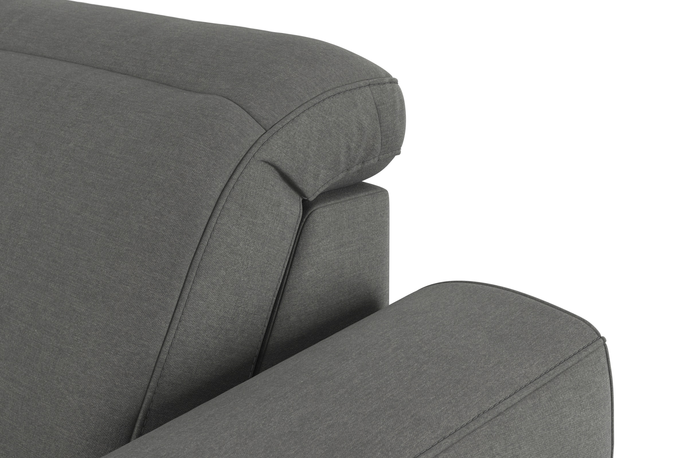 sit&more Ecksofa »Dundee L-Form«, mit Federkern und Edelstahlfüßen, wahlweise mit Kopfteilverstellung