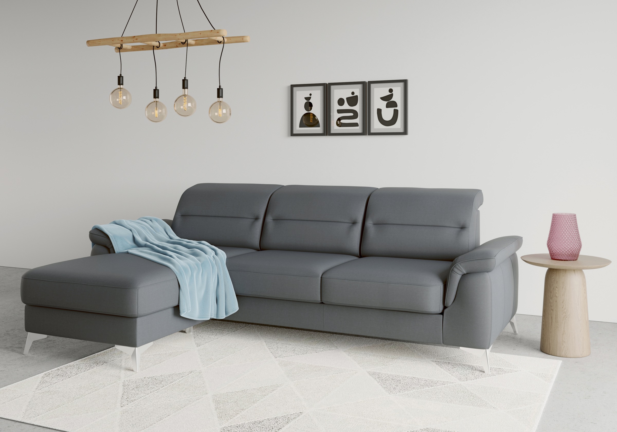 sit&more Ecksofa »Sinatra L-Form« mit Recamiere, optinal mit Kopfteilverste günstig online kaufen