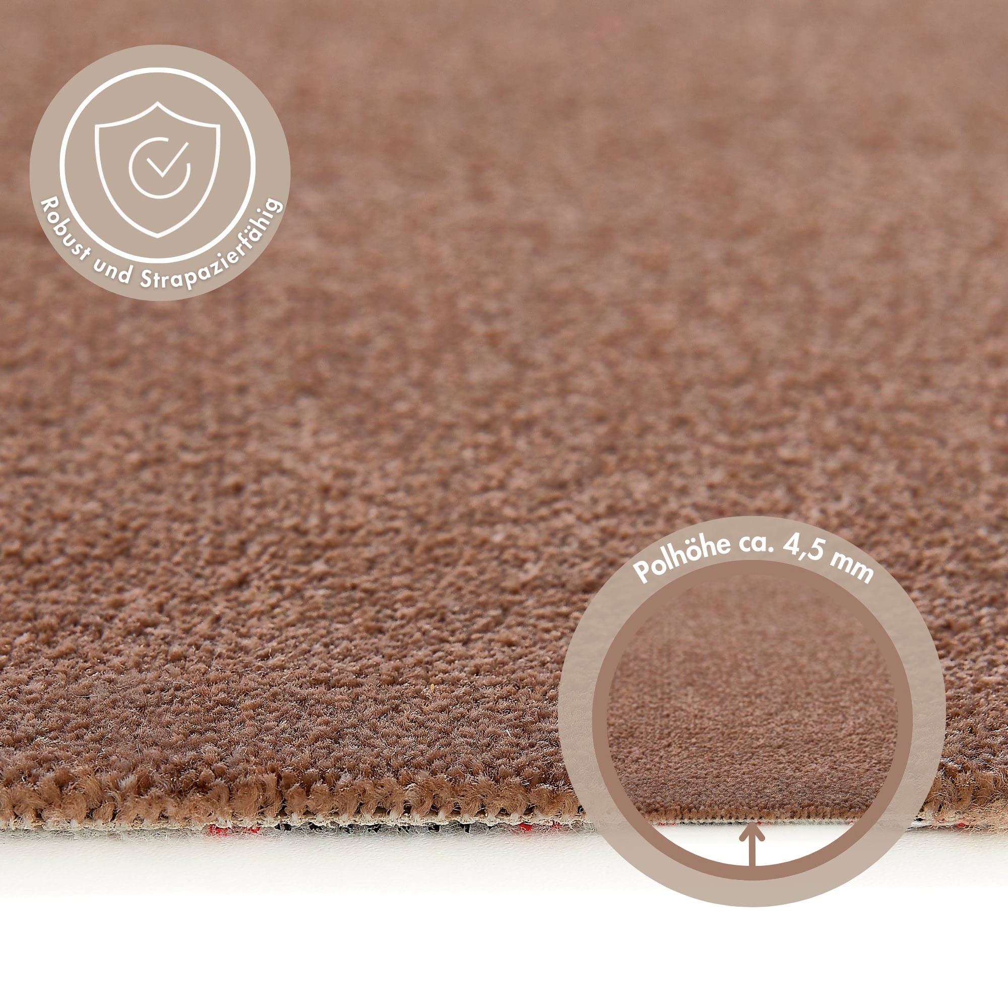 Andiamo Teppichboden »Florenz, Schlinge, Made in Belgium«, rechteckig, 8 mm Höhe, Uni-Farben, Breite 400 cm, strapazierfähig & robust