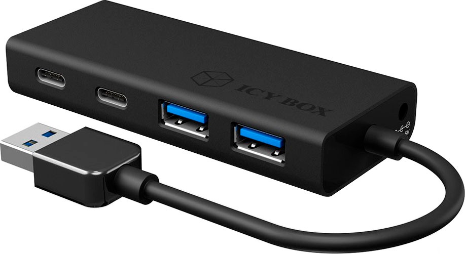 ICY BOX Computer-Adapter »ICY BOX USB 3.0 HUB Type-A zu 2x Type-A USB Anschlüssen«