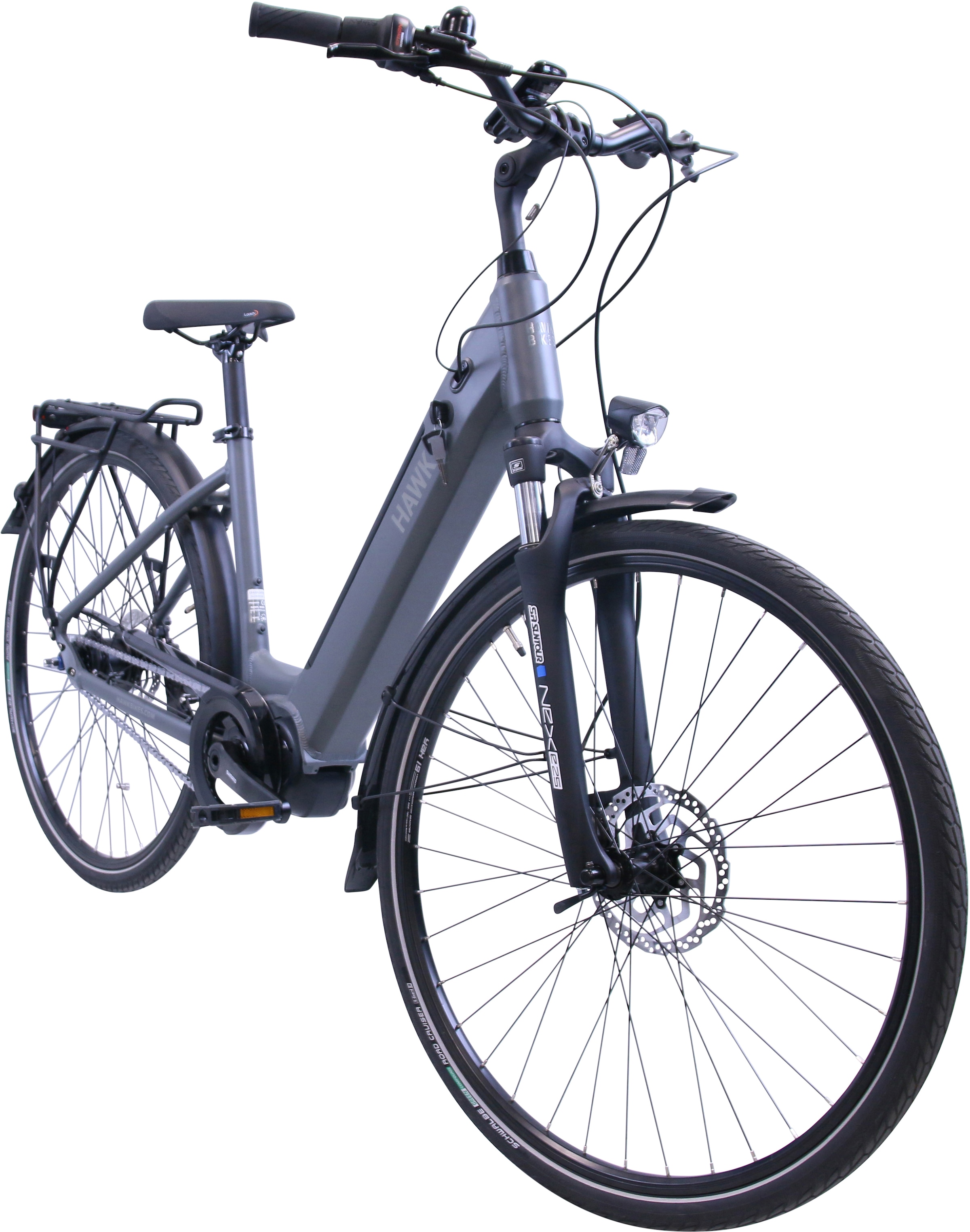 HAWK Bikes E-Bike »eCity Wave Integrated Lady STEPS«, 7 Gang, Shimano, Nexus 7-Gang, Mittelmotor 250 W, Pedelec, Elektrofahrrad für Damen u. Herren