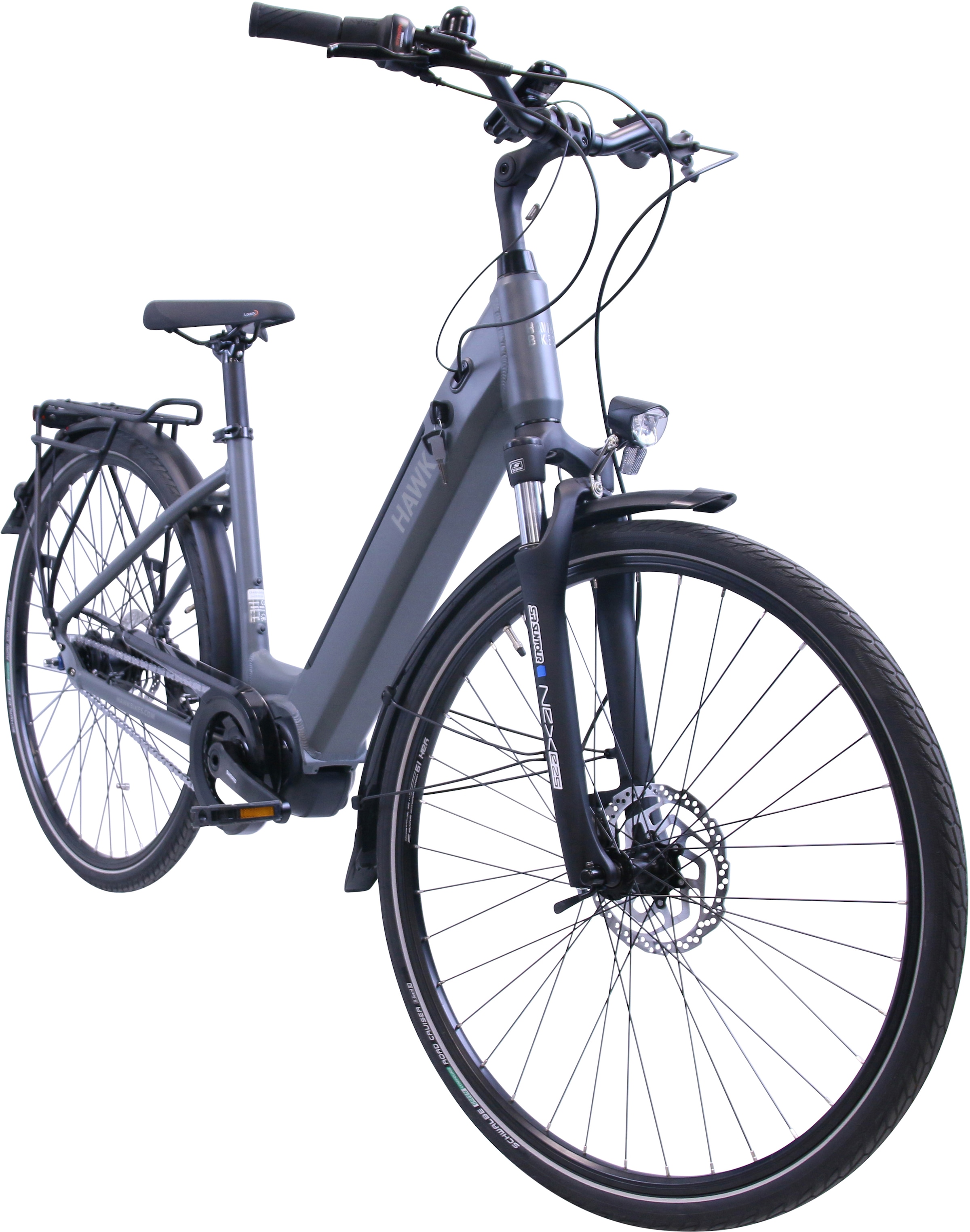 HAWK Bikes E-Bike »HAWK eCity Wave Integrated Lady STEPS«, 7 Gang, Shimano, Nexus 7-Gang, Mittelmotor 250 W, Pedelec