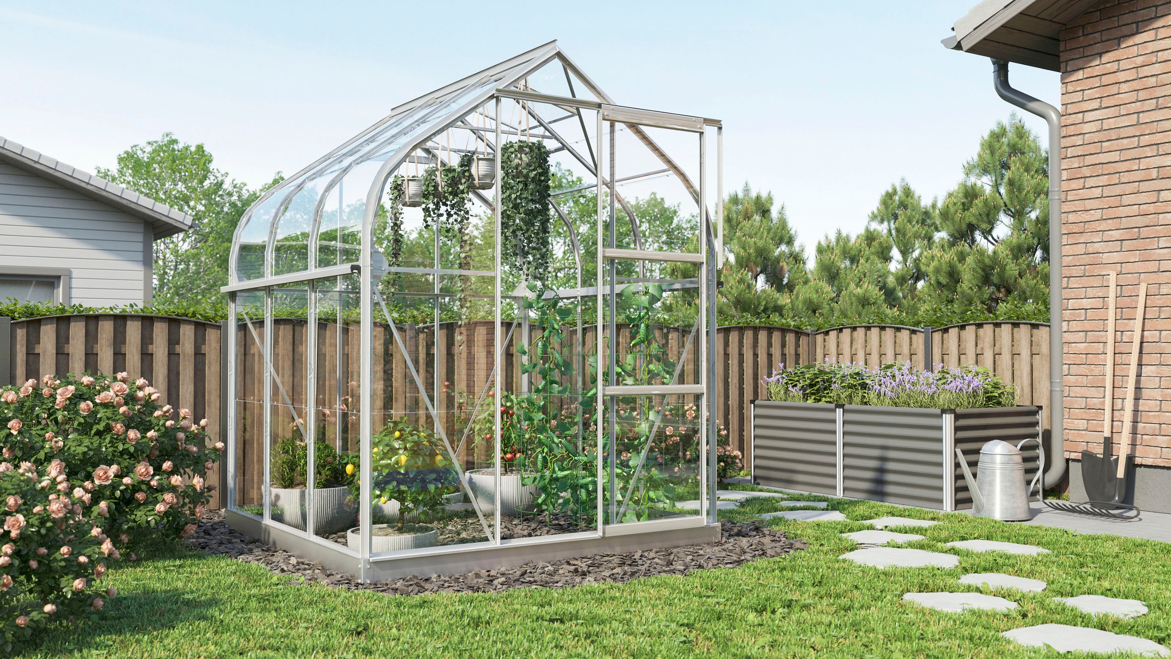 Vitavia Gewächshaus »Orion 3800«, Alu-Profile, 3 mm Sicherheitsglas, Kunststoff in den Rundungen
